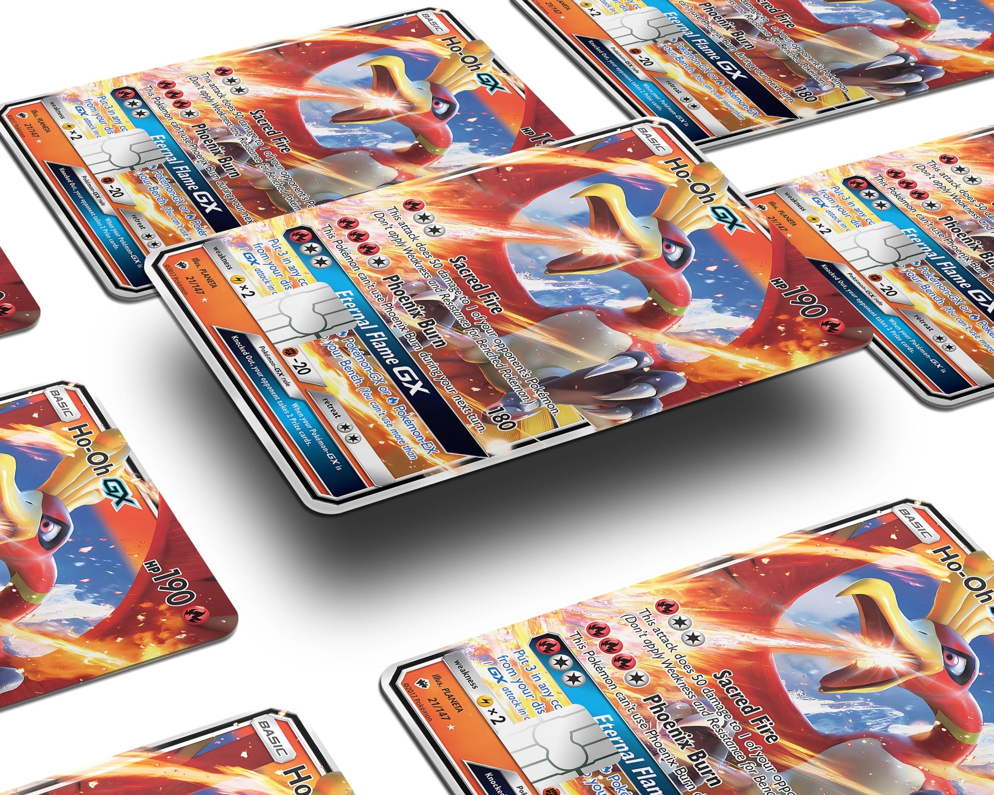 Anime Town Creations Credit Card Rare Ho-oh Pokemon Card Window Skins - Anime Pokemon Credit Card Skin