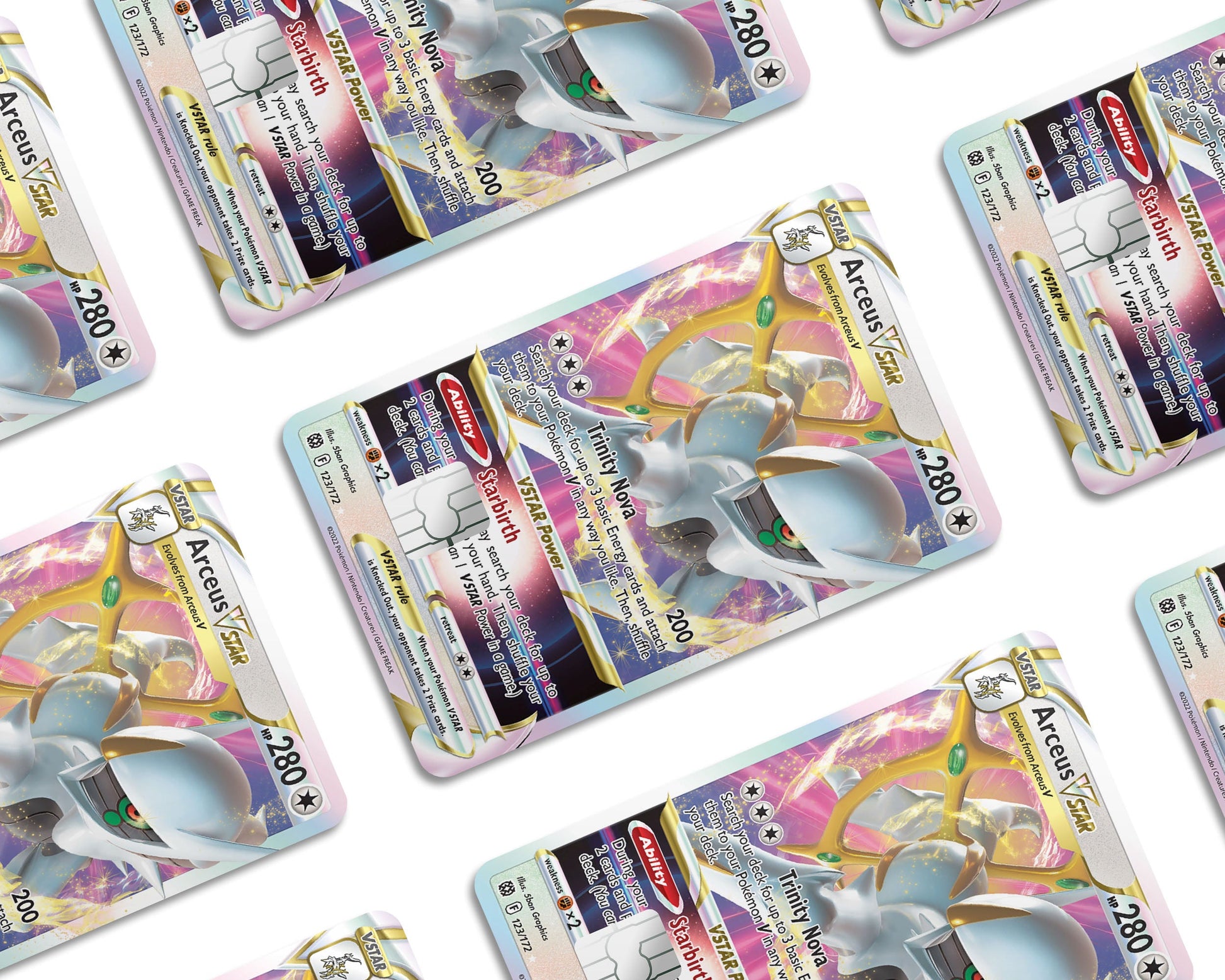 Anime Town Creations Credit Card Arceus Pokemon Card Window Skins - Anime Pokemon Credit Card Skin