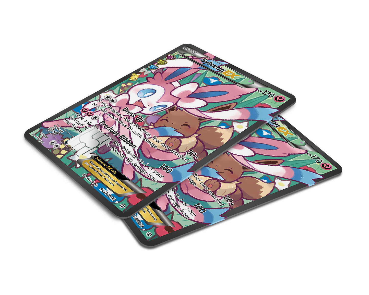 Anime Town Creations Credit Card Cute Eevee & Sylveon Pokemon Card Window Skins - Anime Pokemon Credit Card Skin