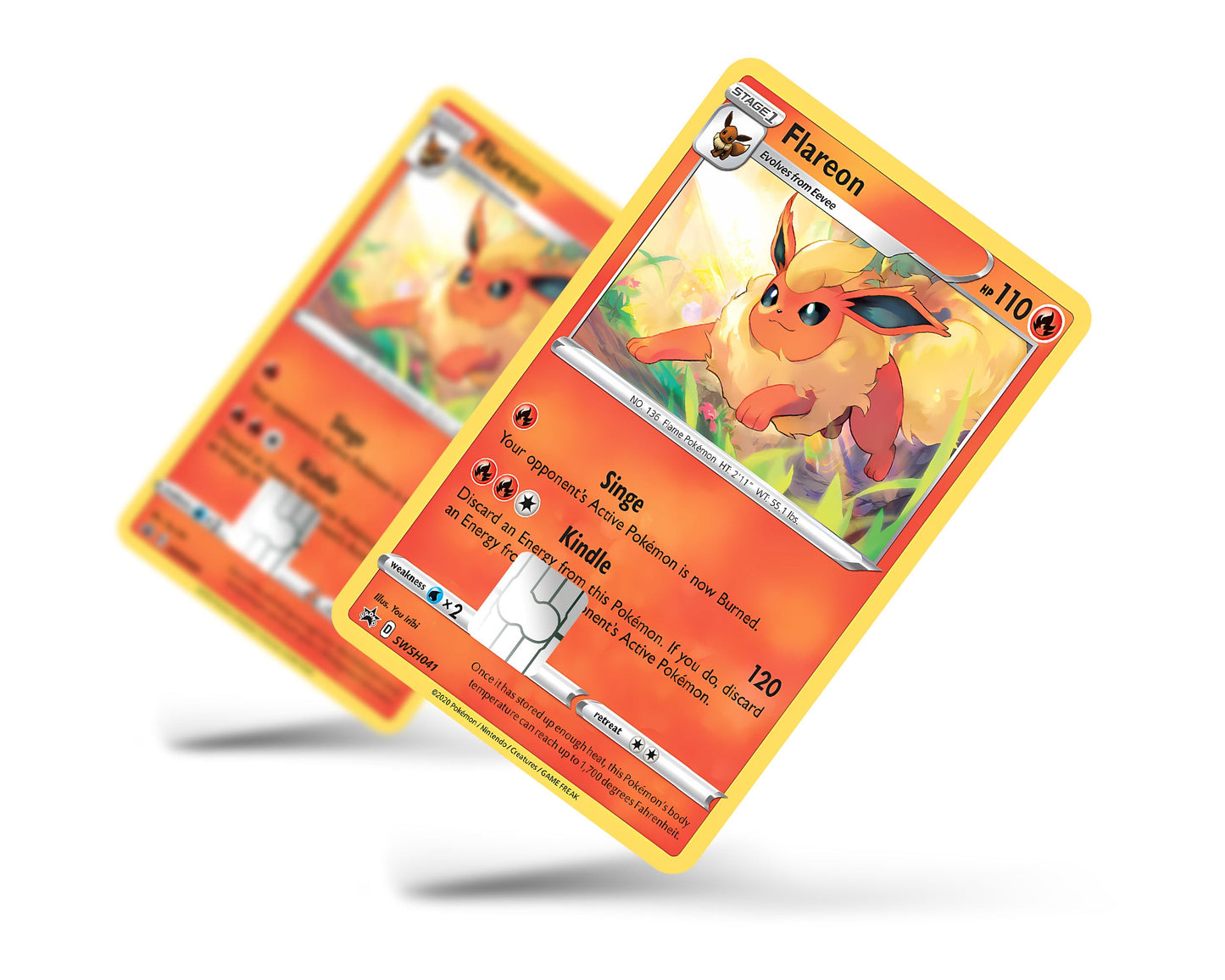 Anime Town Creations Credit Card Cute Flareon Pokemon Card Full Skins - Anime Pokemon Credit Card Skin