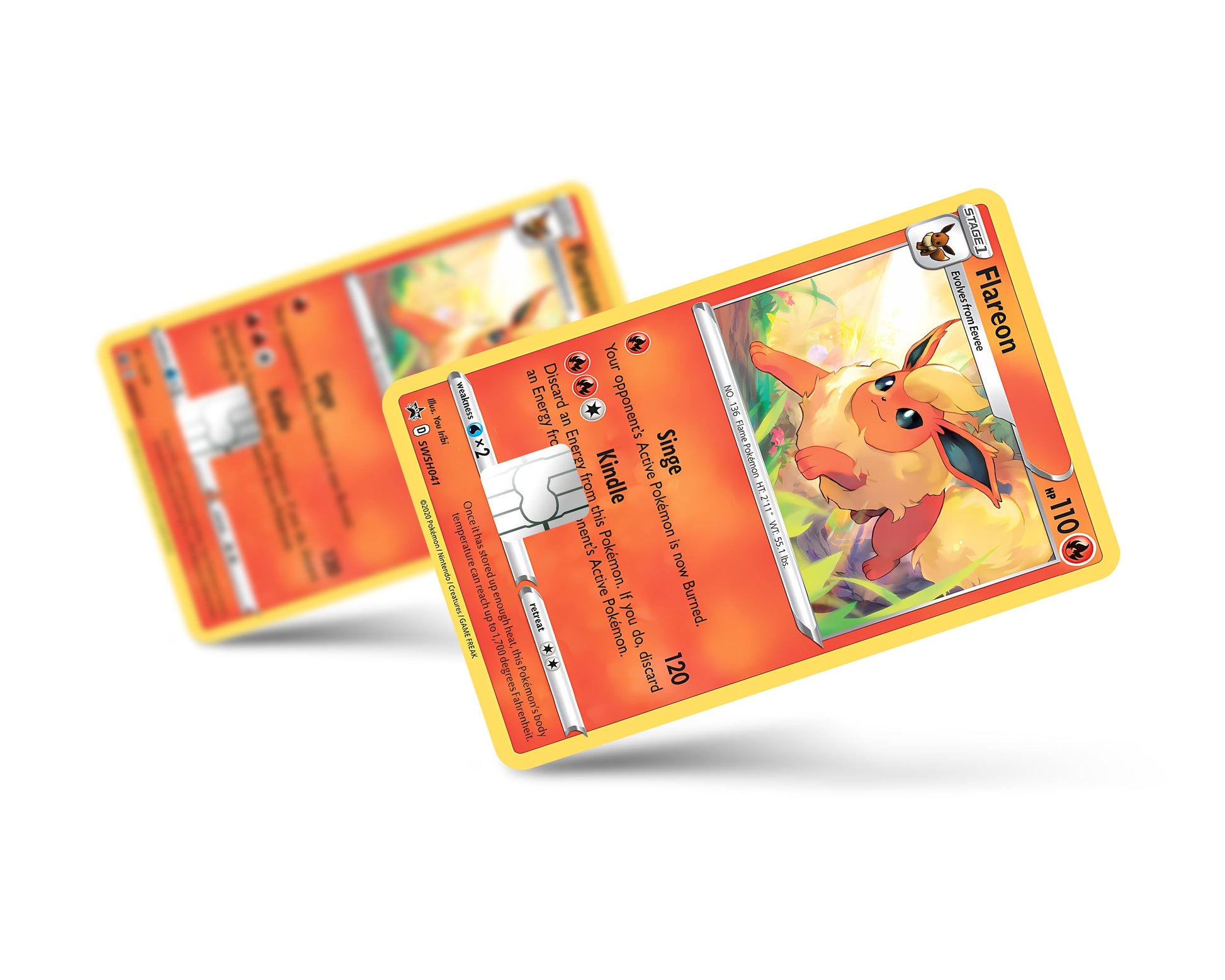 Anime Town Creations Credit Card Cute Flareon Pokemon Card Full Skins - Anime Pokemon Credit Card Skin