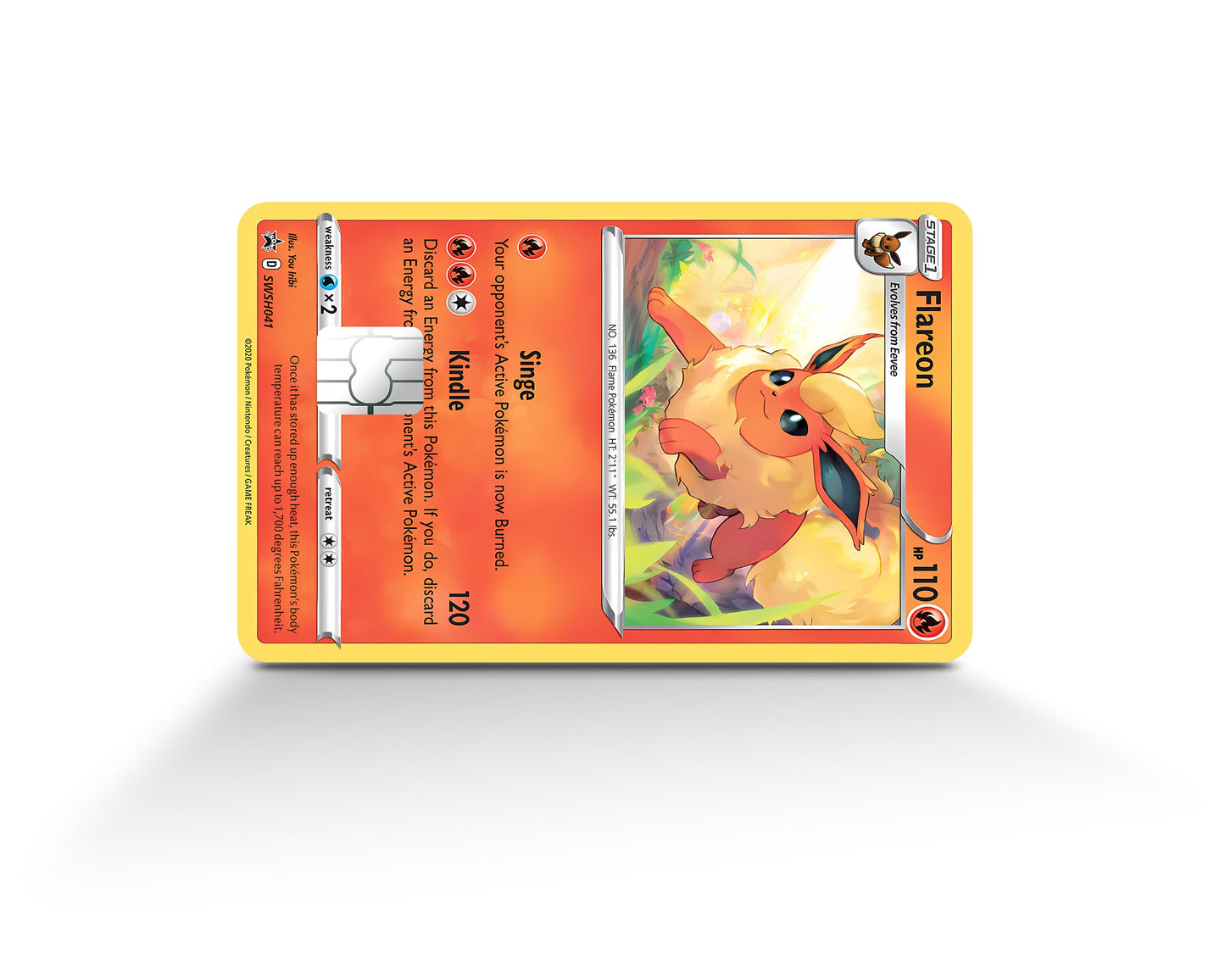 Anime Town Creations Credit Card Cute Flareon Pokemon Card Full Skins - Anime Pokemon Credit Card Skin