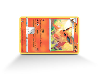 Anime Town Creations Credit Card Cute Flareon Pokemon Card Full Skins - Anime Pokemon Credit Card Skin