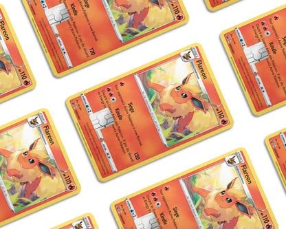 Anime Town Creations Credit Card Cute Flareon Pokemon Card Window Skins - Anime Pokemon Credit Card Skin