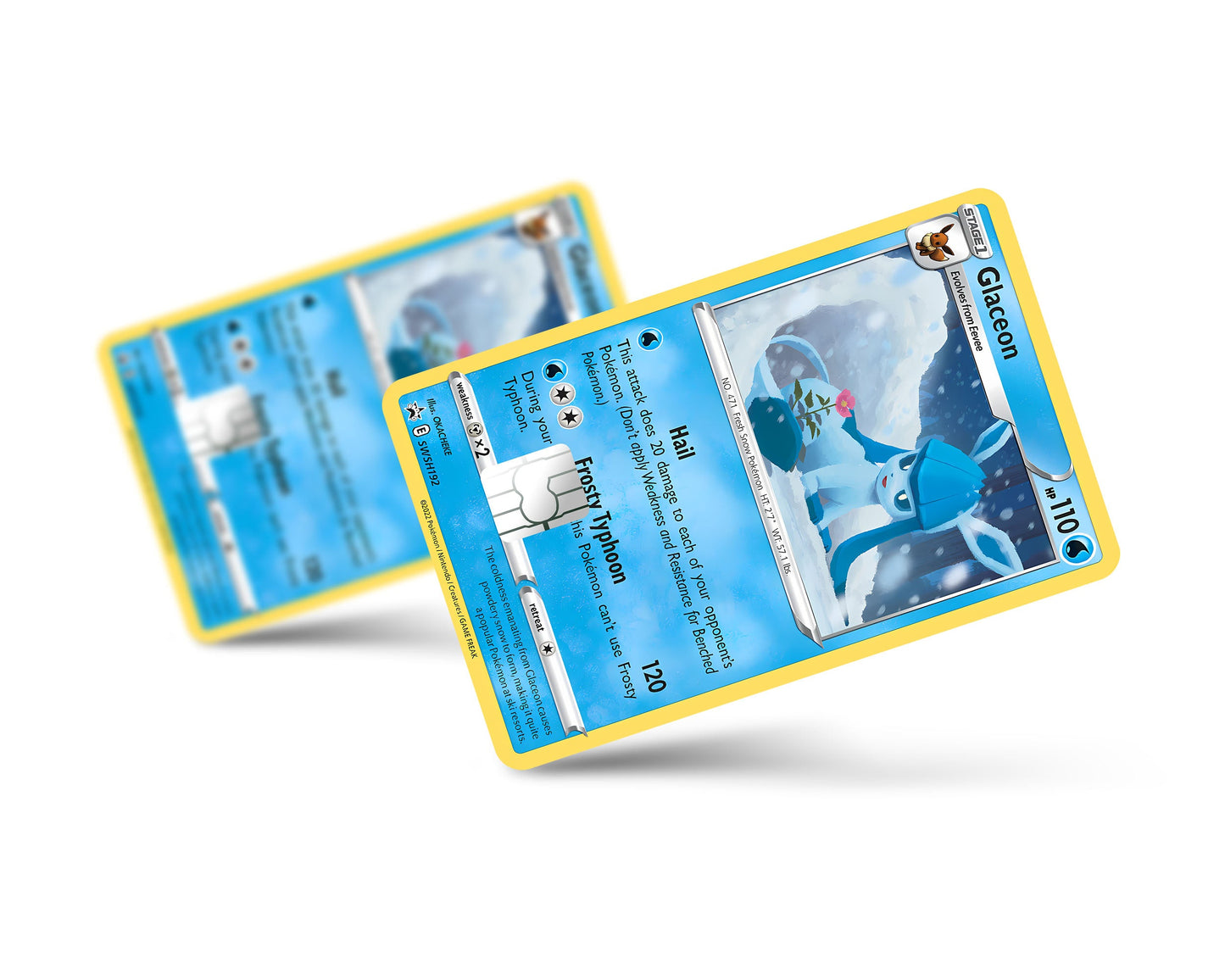 Anime Town Creations Credit Card Cute Glaceon Pokemon Card Full Skins - Anime Pokemon Credit Card Skin