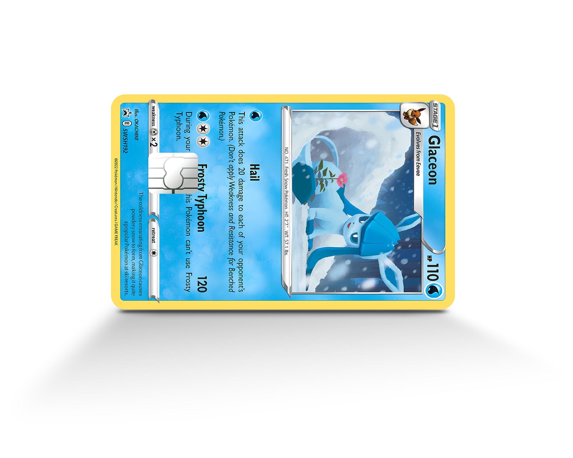 Anime Town Creations Credit Card Cute Glaceon Pokemon Card Full Skins - Anime Pokemon Credit Card Skin