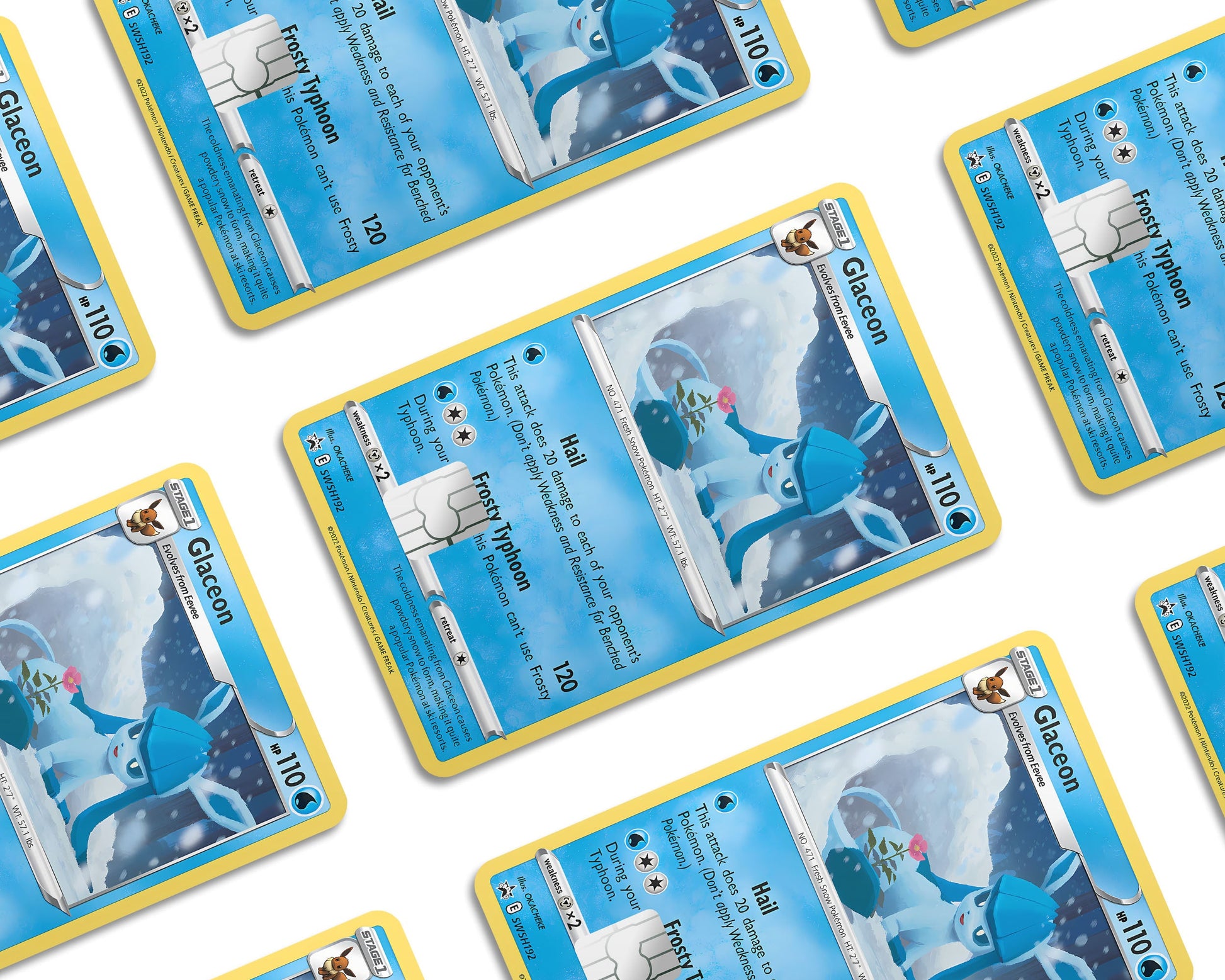 Anime Town Creations Credit Card Cute Glaceon Pokemon Card Window Skins - Anime Pokemon Credit Card Skin