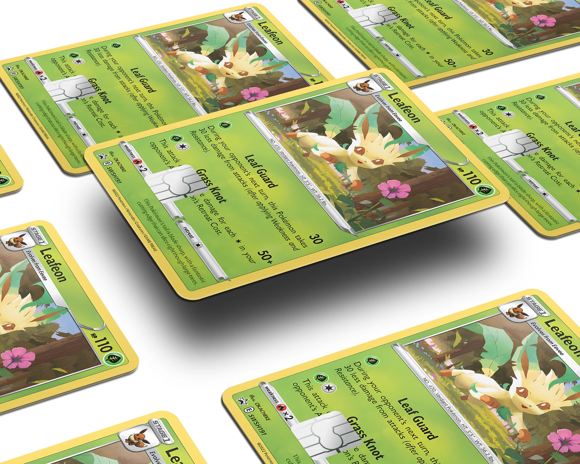 Anime Town Creations Credit Card Cute Leafeon Pokemon Card Window Skins - Anime Pokemon Credit Card Skin
