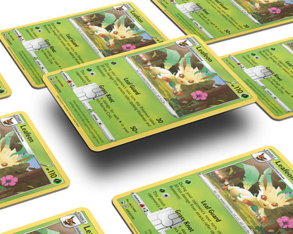 Anime Town Creations Credit Card Cute Leafeon Pokemon Card Window Skins - Anime Pokemon Credit Card Skin