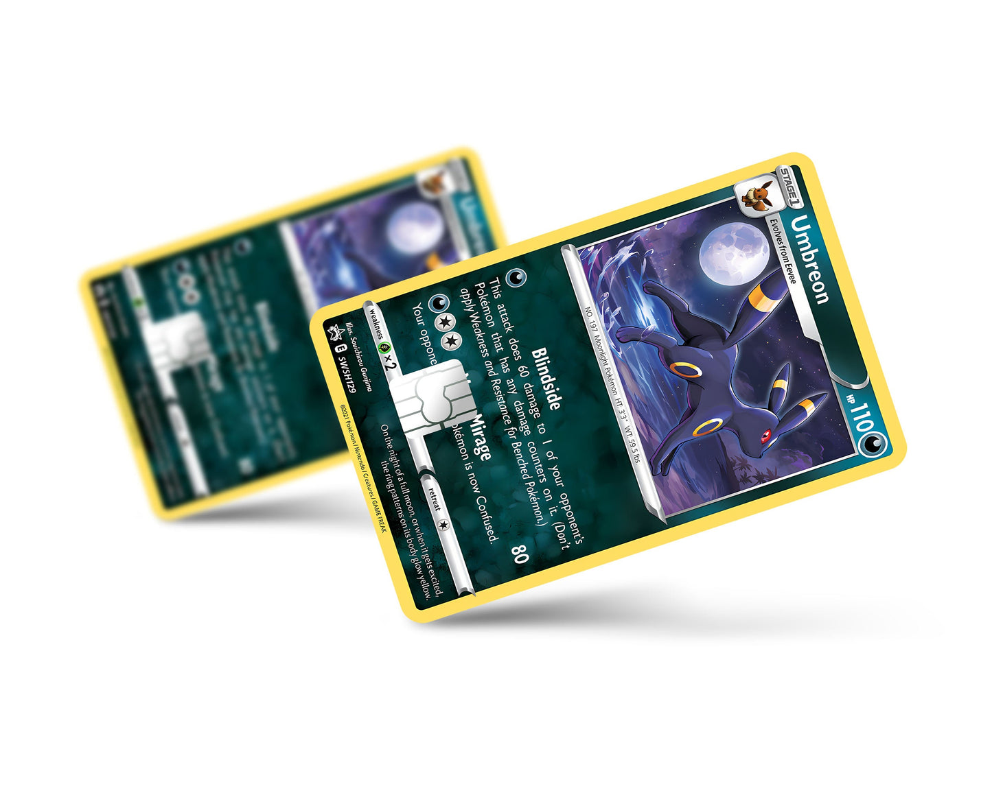Anime Town Creations Credit Card Cute Umbreon Pokemon Card Full Skins - Anime Pokemon Credit Card Skin