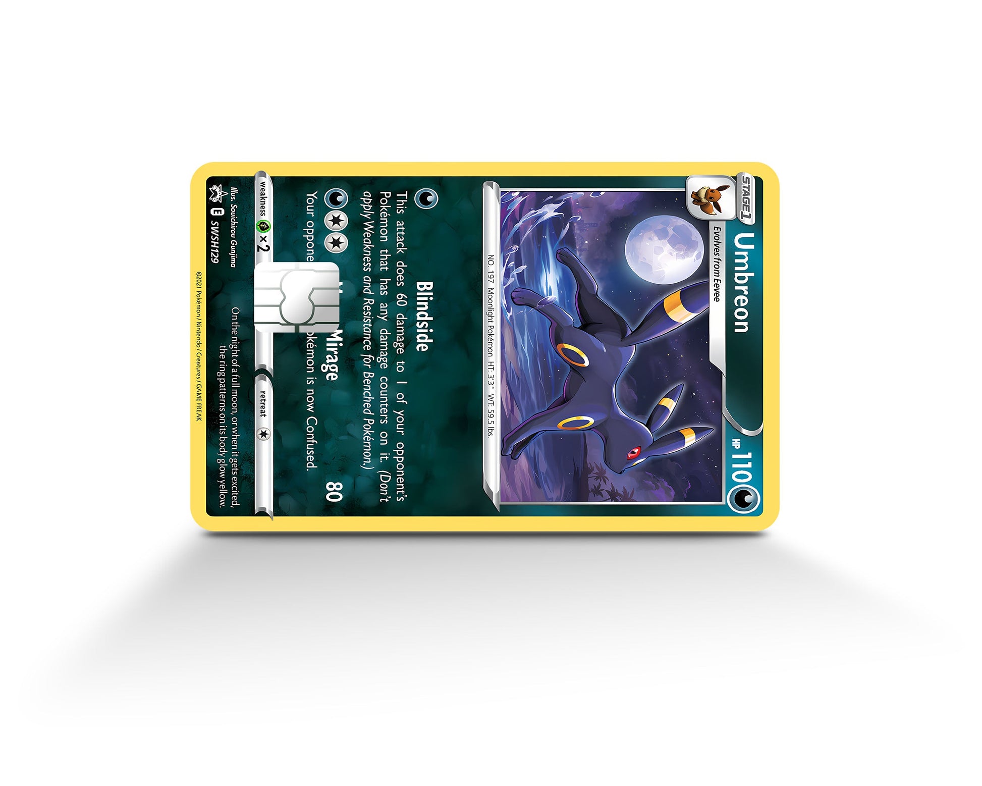 Anime Town Creations Credit Card Cute Umbreon Pokemon Card Full Skins - Anime Pokemon Credit Card Skin