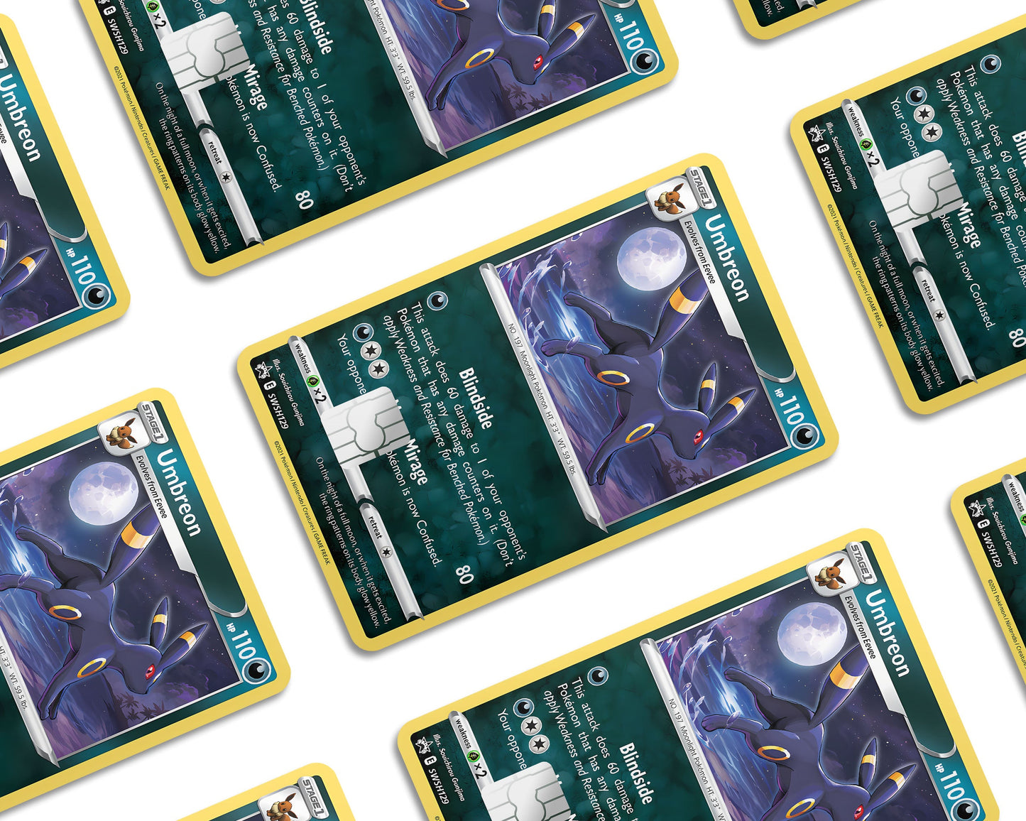 Anime Town Creations Credit Card Cute Umbreon Pokemon Card Window Skins - Anime Pokemon Credit Card Skin
