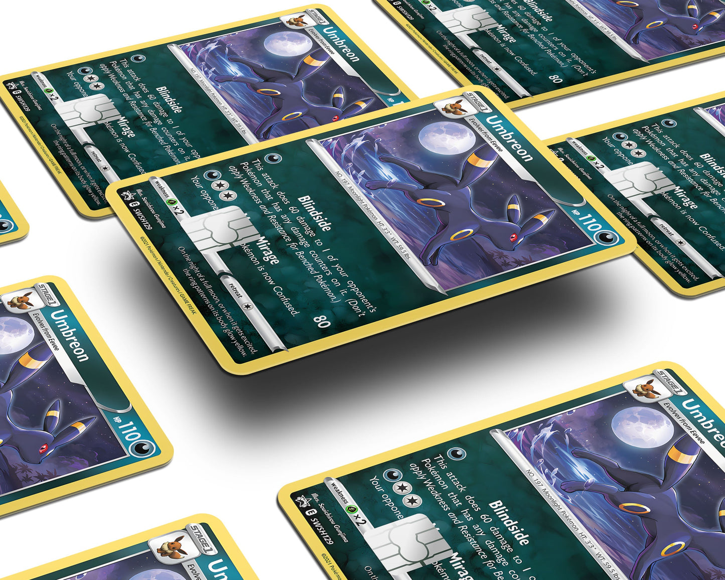Anime Town Creations Credit Card Cute Umbreon Pokemon Card Window Skins - Anime Pokemon Credit Card Skin