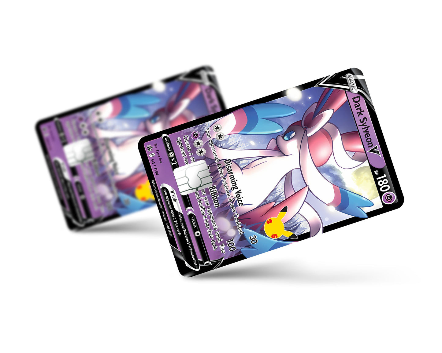 Anime Town Creations Credit Card Dark Sylveon Pokemon Card Full Skins - Anime Pokemon Credit Card Skin