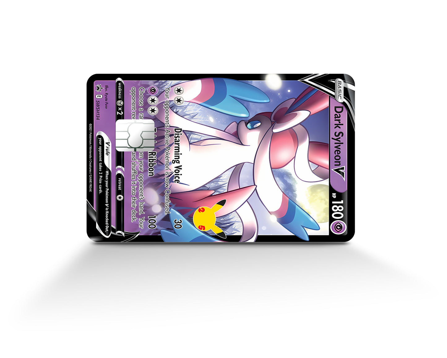 Anime Town Creations Credit Card Dark Sylveon Pokemon Card Full Skins - Anime Pokemon Credit Card Skin
