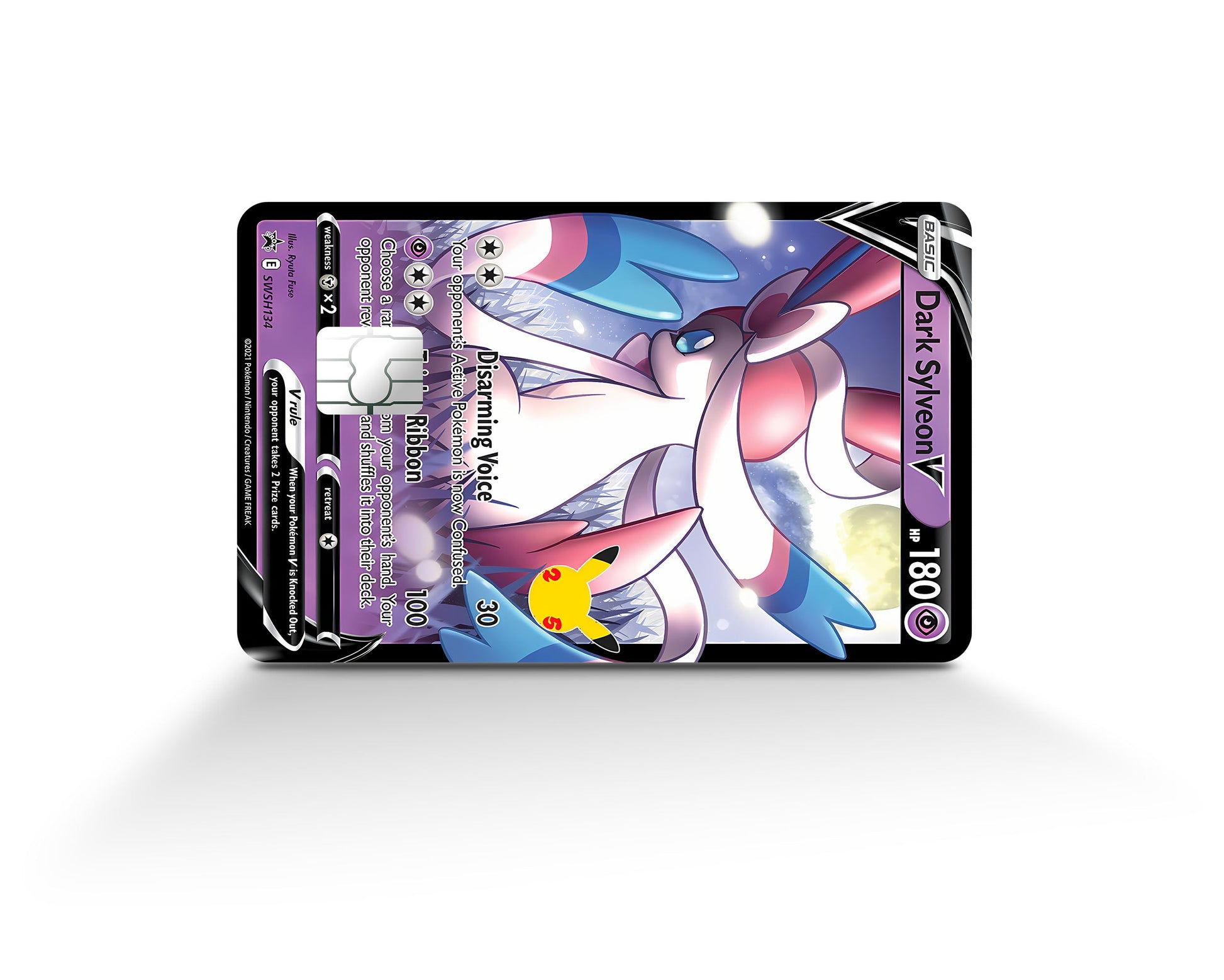 Anime Town Creations Credit Card Dark Sylveon Pokemon Card Full Skins - Anime Pokemon Credit Card Skin