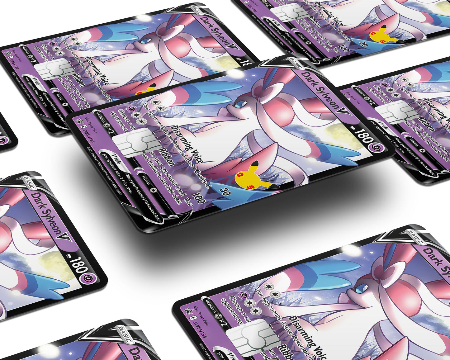 Anime Town Creations Credit Card Dark Sylveon Pokemon Card Window Skins - Anime Pokemon Credit Card Skin