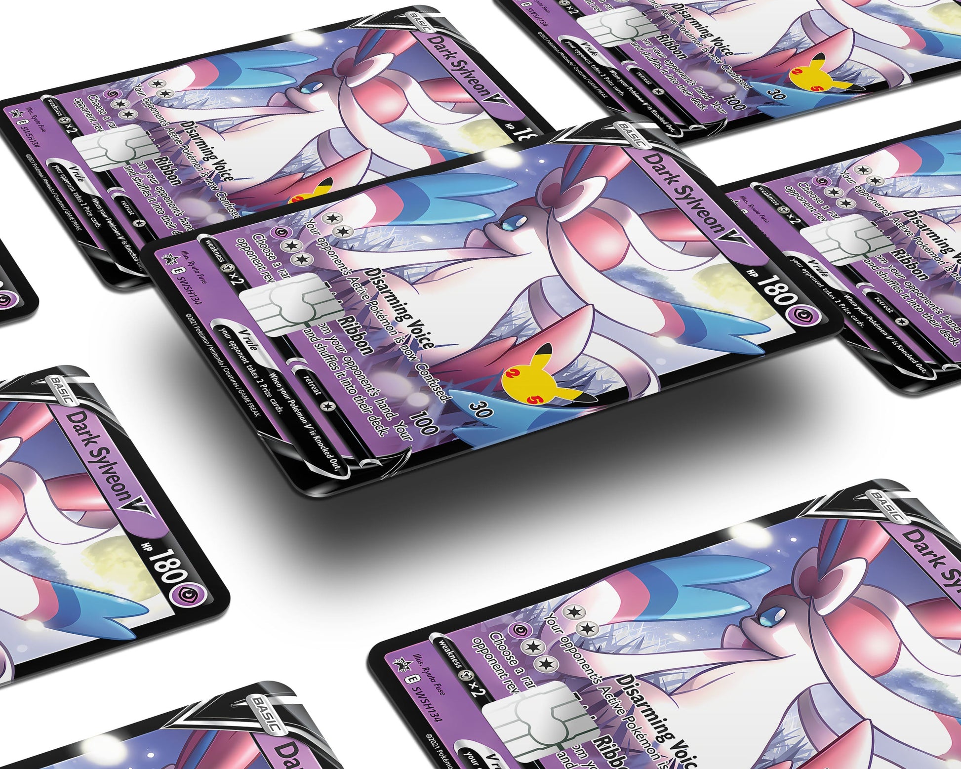 Anime Town Creations Credit Card Dark Sylveon Pokemon Card Window Skins - Anime Pokemon Credit Card Skin
