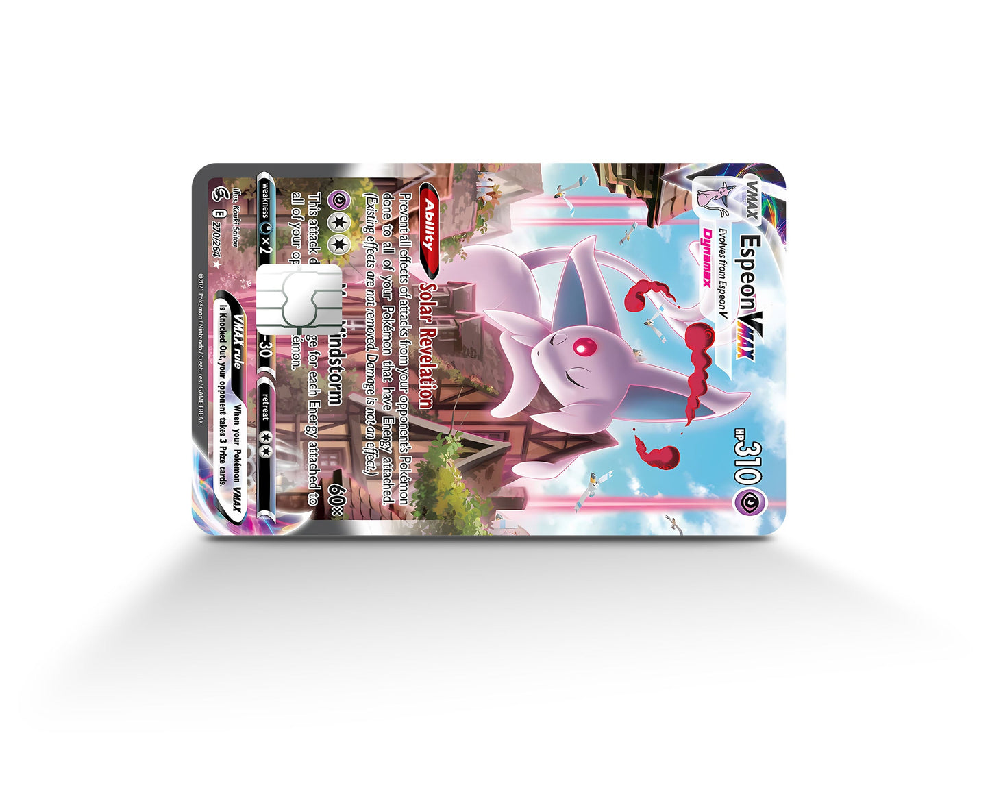 Anime Town Creations Credit Card Rare Espeon Pokemon Card Full Skins - Anime Pokemon Credit Card Skin
