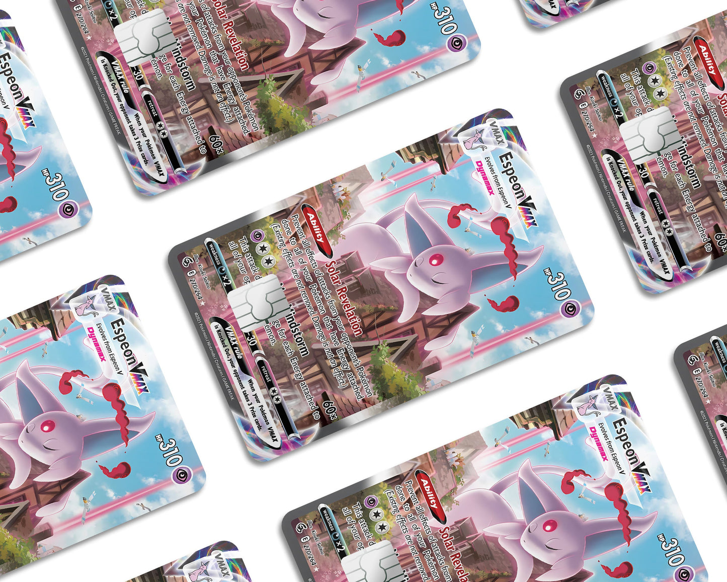Anime Town Creations Credit Card Rare Espeon Pokemon Card Window Skins - Anime Pokemon Credit Card Skin