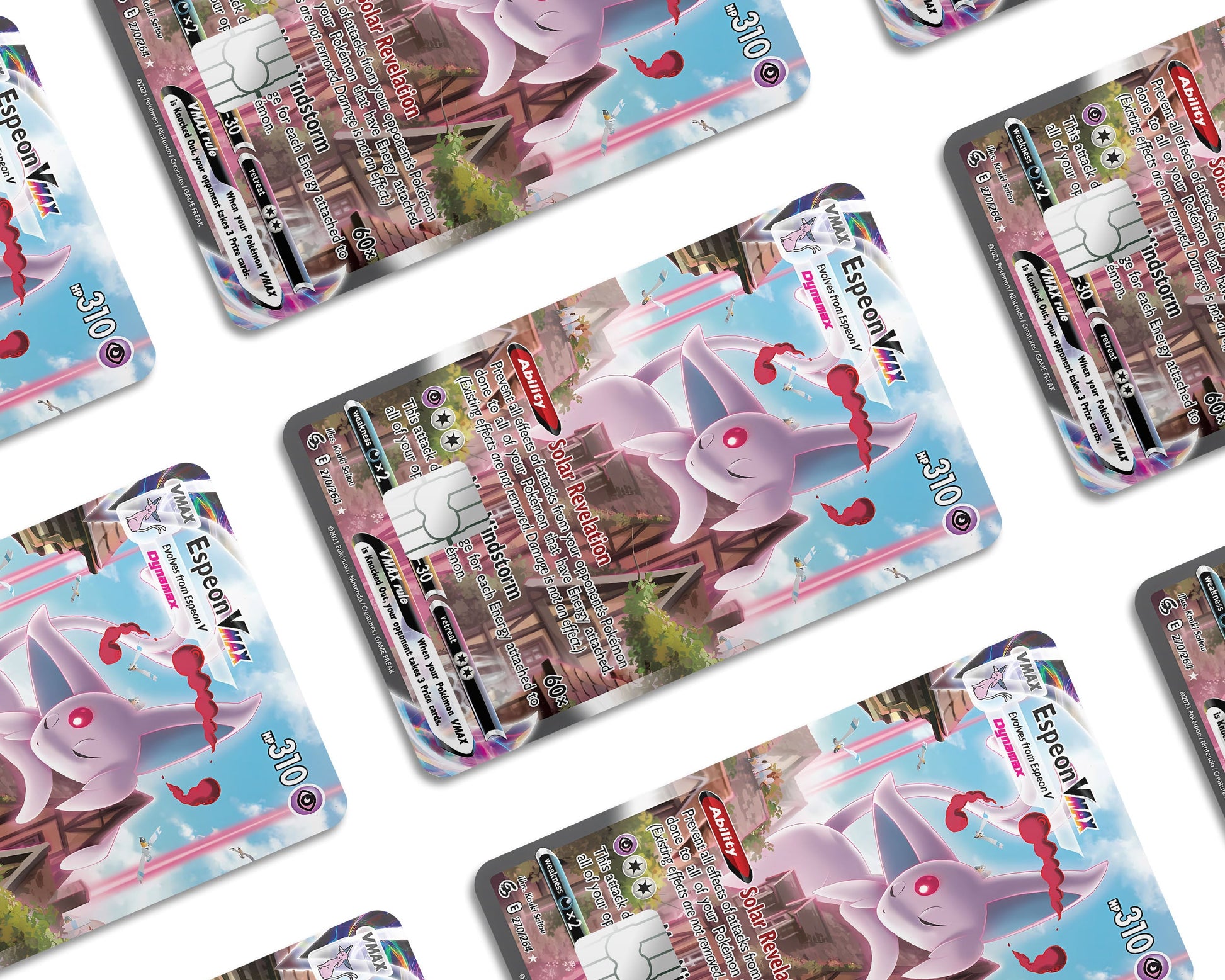Anime Town Creations Credit Card Rare Espeon Pokemon Card Window Skins - Anime Pokemon Credit Card Skin
