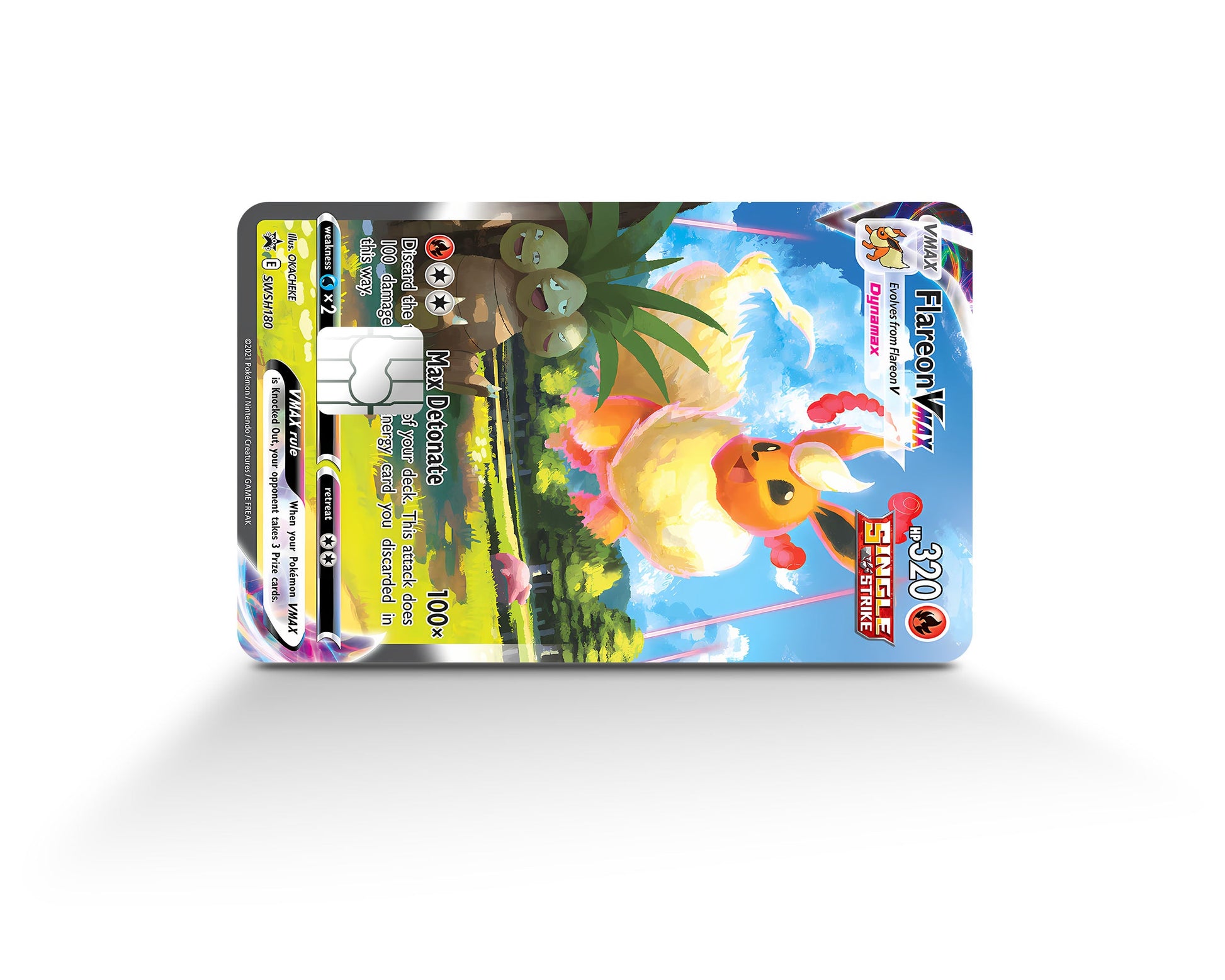 Anime Town Creations Credit Card Rare Flareon Pokemon Card Full Skins - Anime Pokemon Credit Card Skin