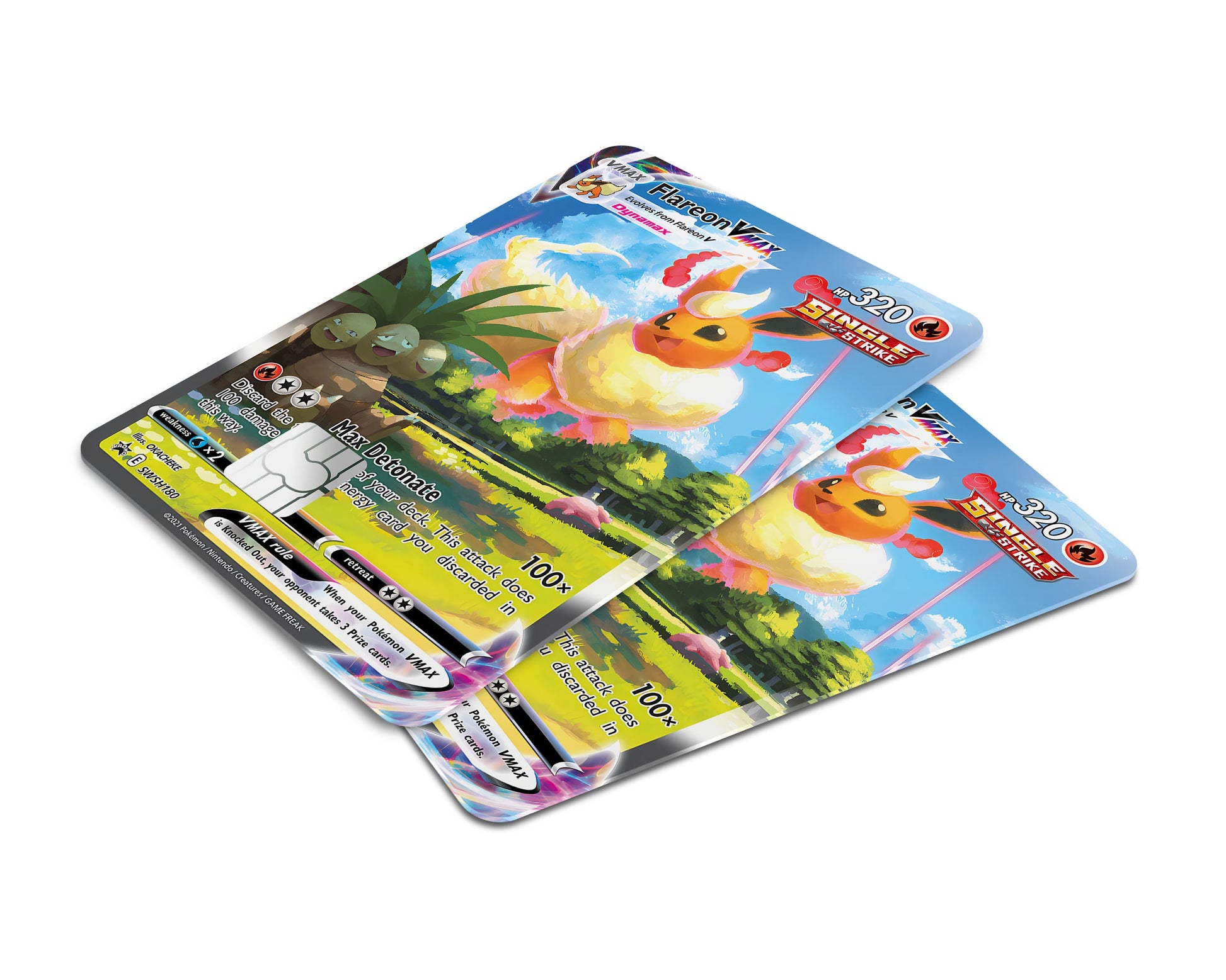Anime Town Creations Credit Card Rare Flareon Pokemon Card Window Skins - Anime Pokemon Credit Card Skin