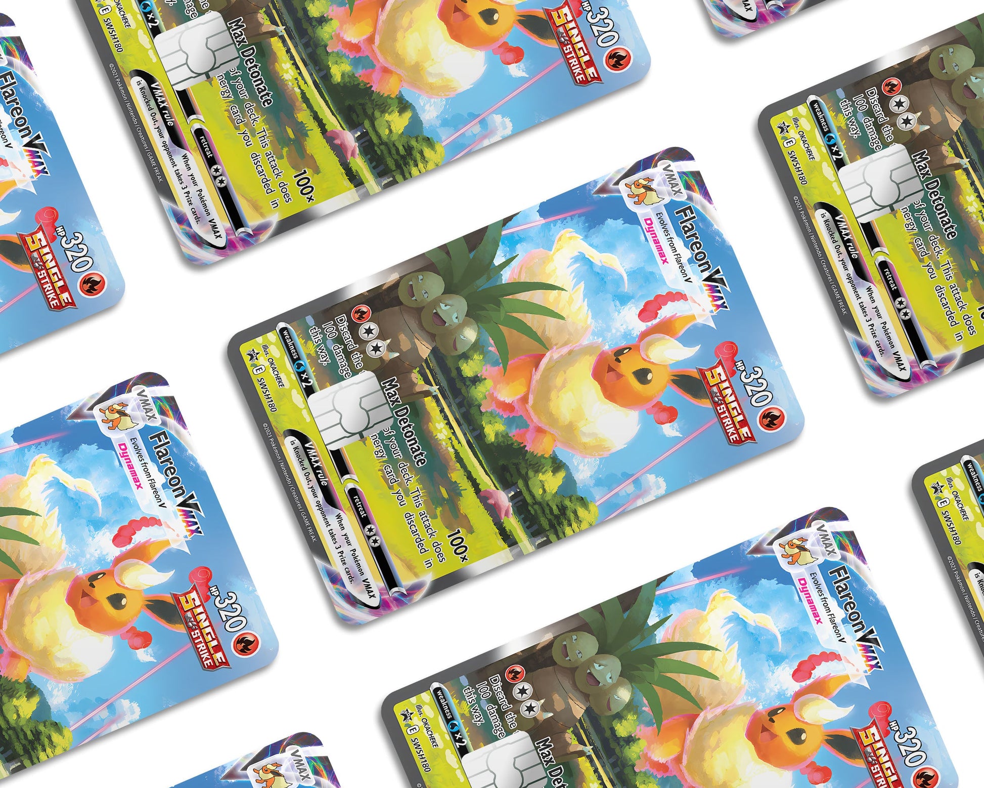 Anime Town Creations Credit Card Rare Flareon Pokemon Card Window Skins - Anime Pokemon Credit Card Skin