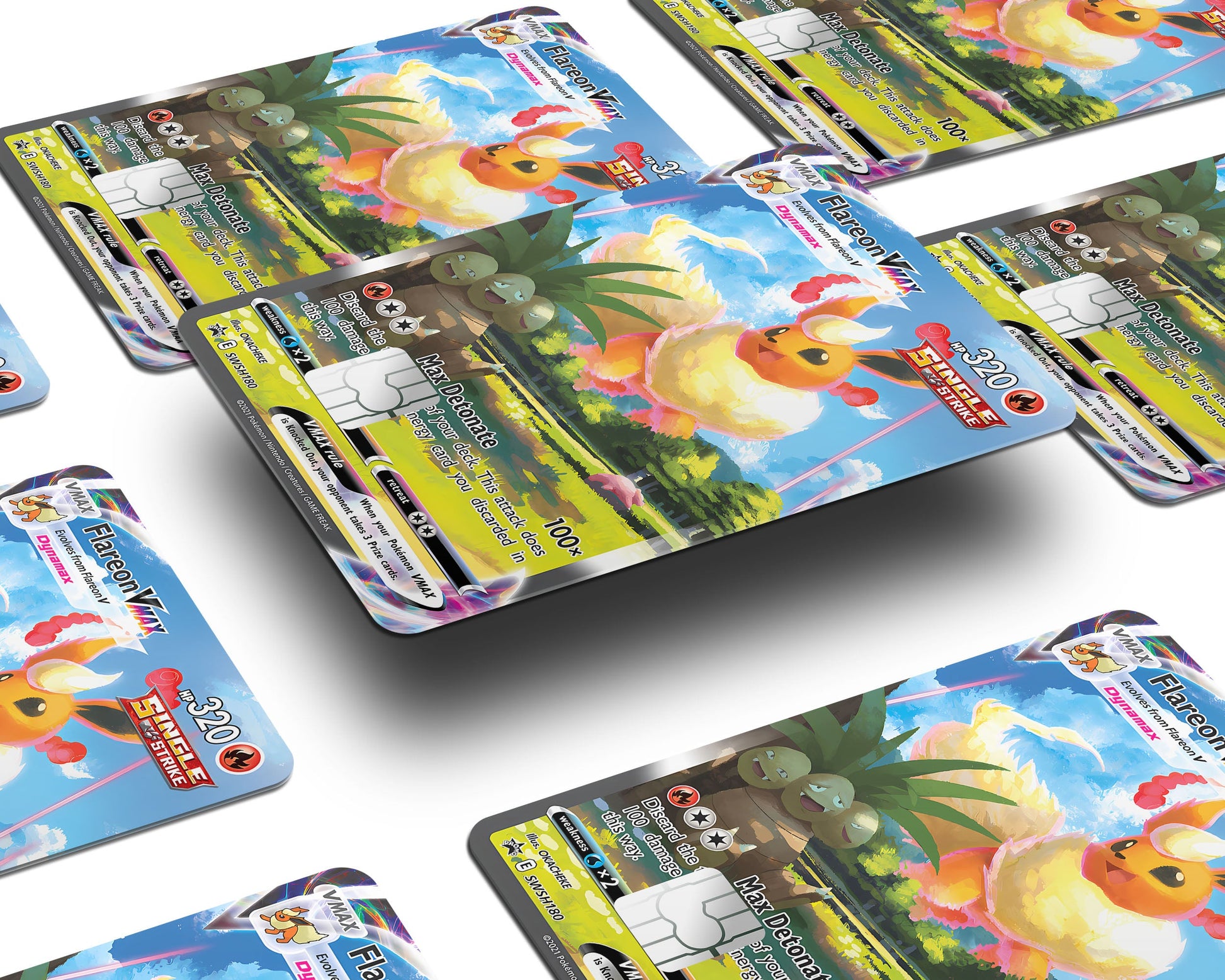 Anime Town Creations Credit Card Rare Flareon Pokemon Card Window Skins - Anime Pokemon Credit Card Skin