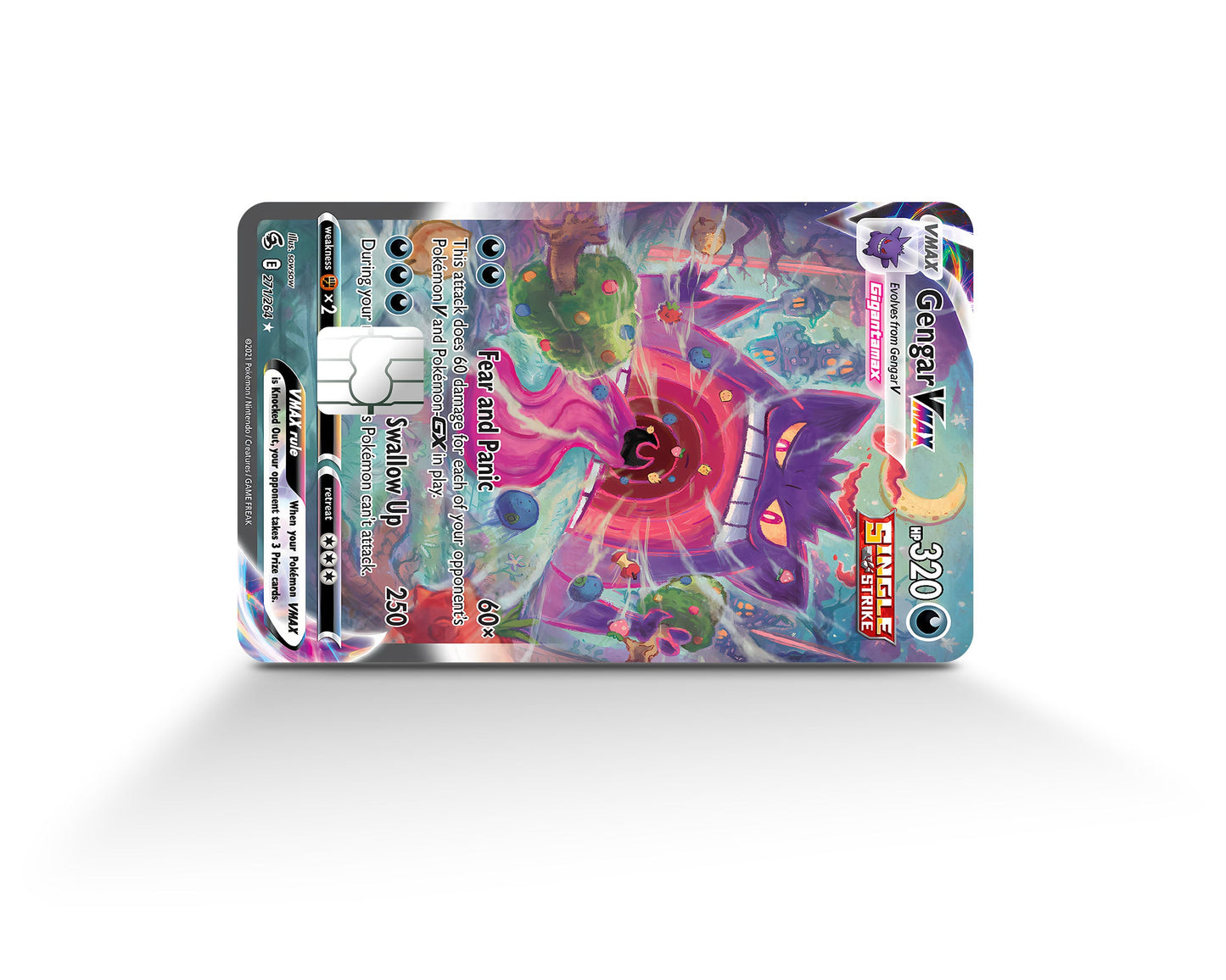 Anime Town Creations Credit Card Rare Gengar Vmax Pokemon Card Full Skins - Anime Pokemon Credit Card Skin