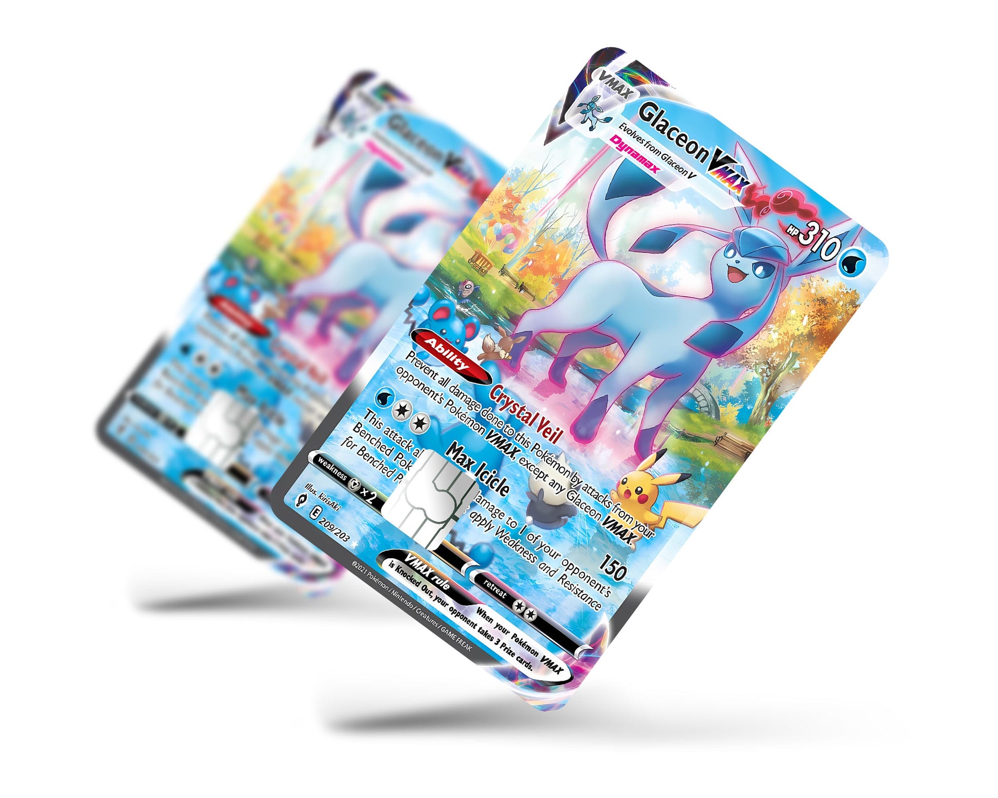 Anime Town Creations Credit Card Rare Glaceon Pokemon Card Full Skins - Anime Pokemon Credit Card Skin