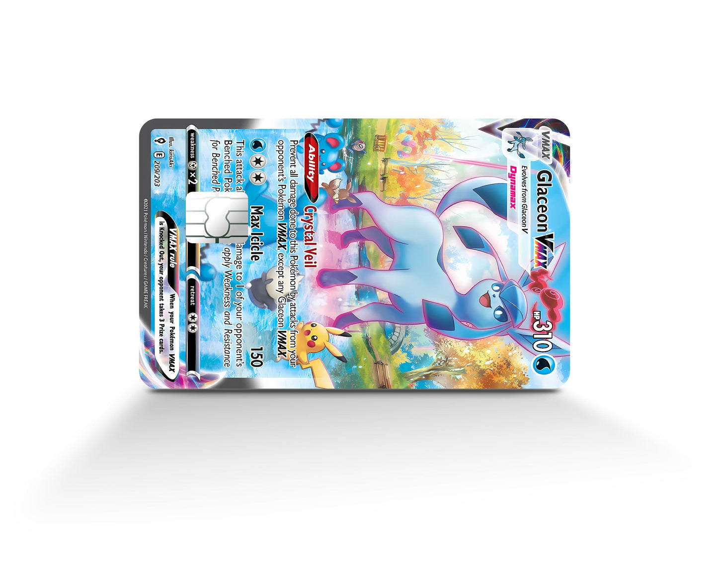 Anime Town Creations Credit Card Rare Glaceon Pokemon Card Full Skins - Anime Pokemon Credit Card Skin