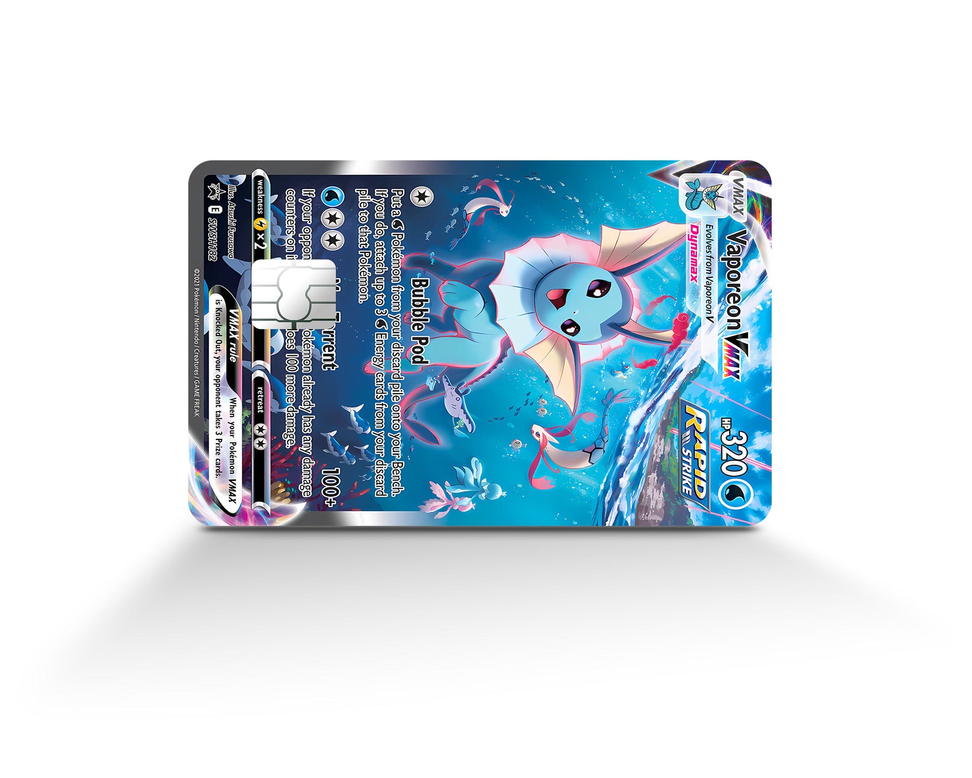 Anime Town Creations Credit Card Rare Vaporeon Pokemon Card Full Skins - Anime Pokemon Credit Card Skin