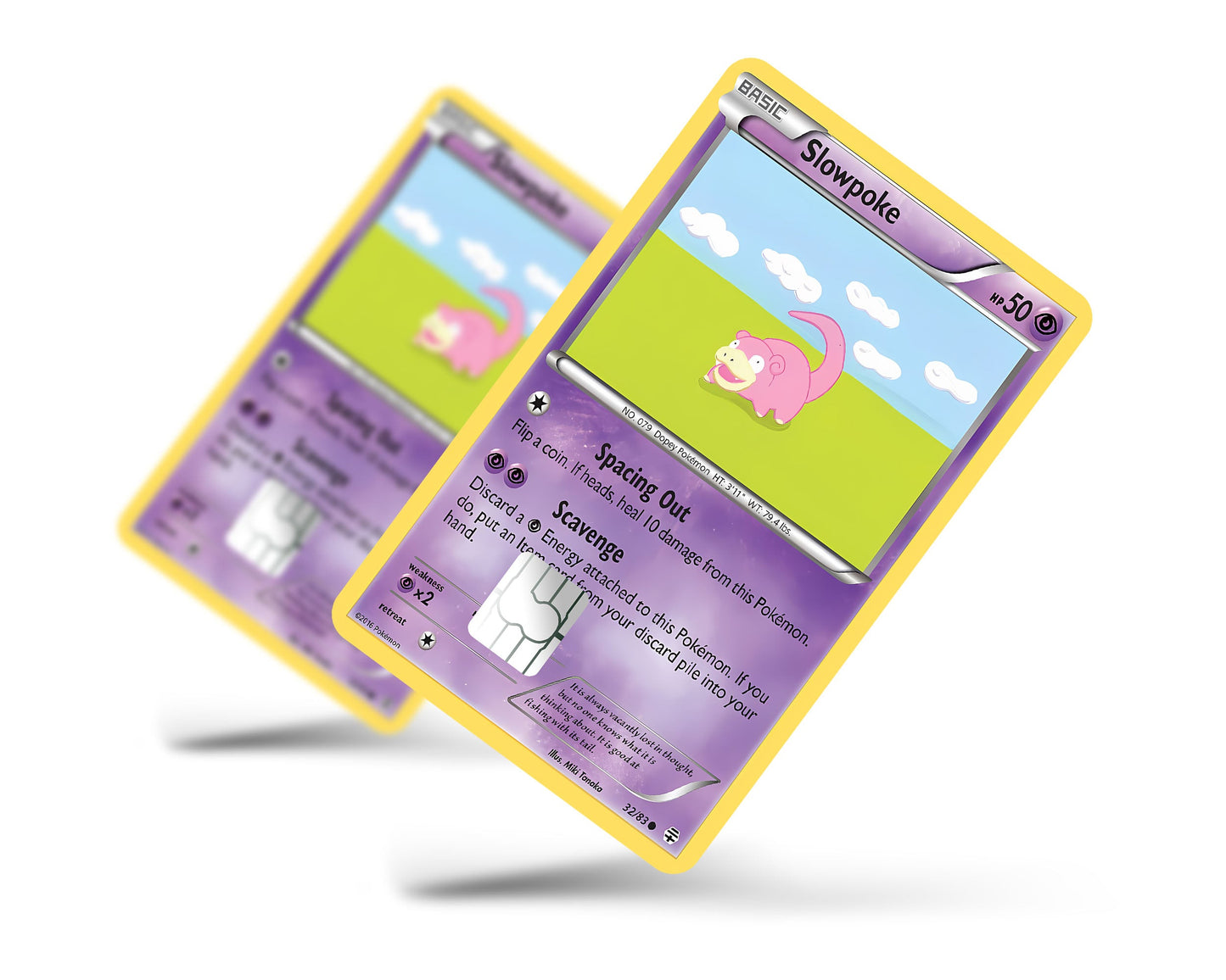 Anime Town Creations Credit Card Slowpoke Pokemon Card Full Skins - Anime Pokemon Credit Card Skin