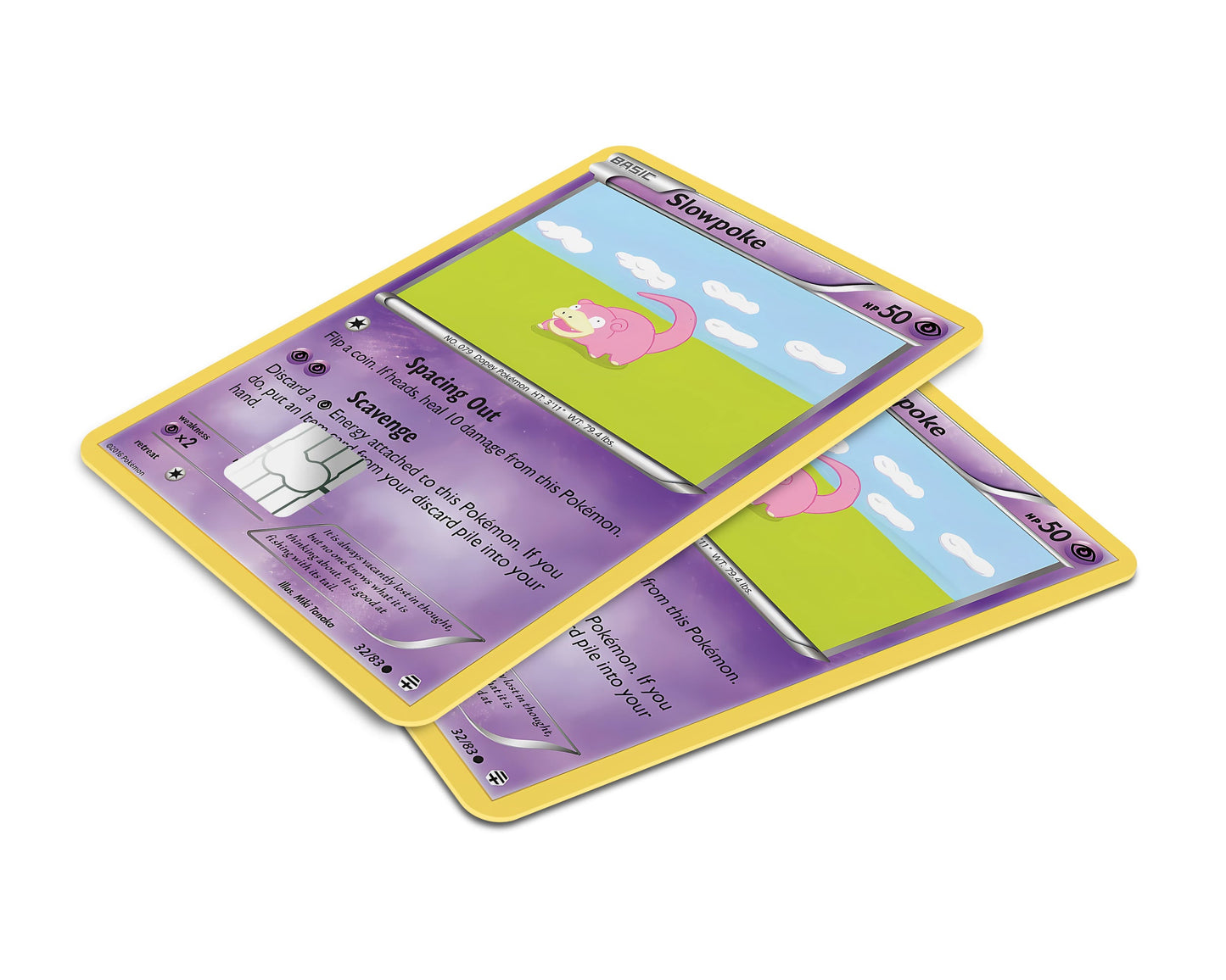 Anime Town Creations Credit Card Slowpoke Pokemon Card Window Skins - Anime Pokemon Credit Card Skin