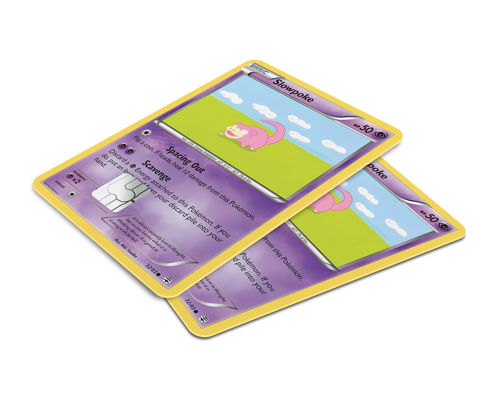 Anime Town Creations Credit Card Slowpoke Pokemon Card Window Skins - Anime Pokemon Credit Card Skin