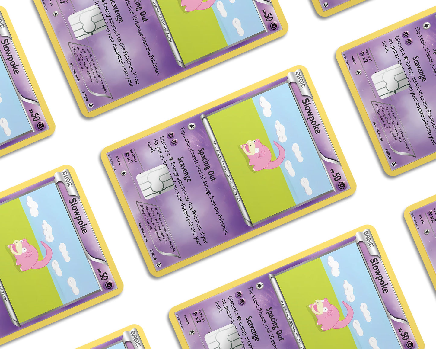 Anime Town Creations Credit Card Slowpoke Pokemon Card Window Skins - Anime Pokemon Credit Card Skin