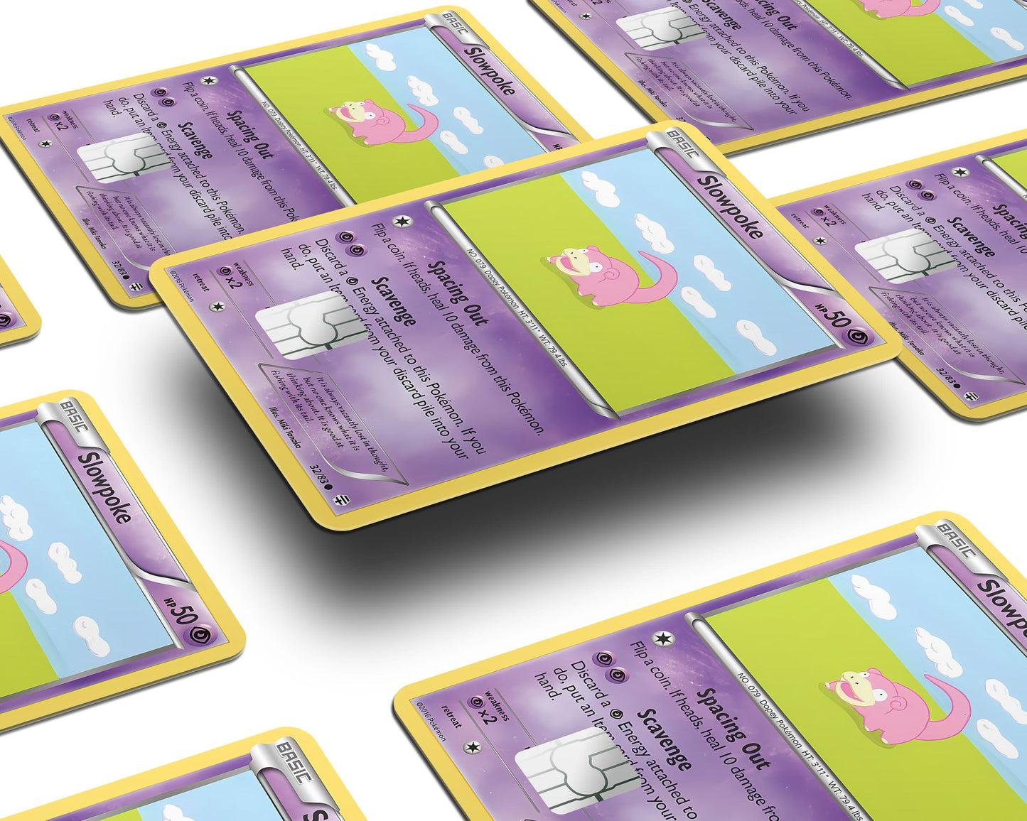 Anime Town Creations Credit Card Slowpoke Pokemon Card Window Skins - Anime Pokemon Credit Card Skin