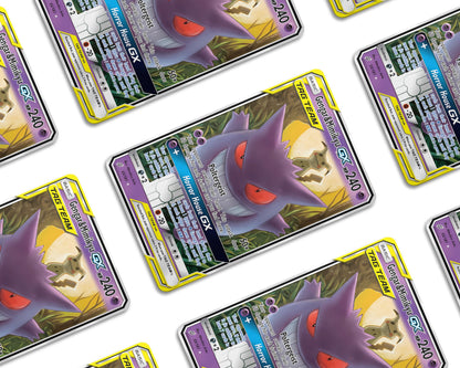Anime Town Creations Credit Card Tag Cute Gengar & Mimikyu Pokemon Card Window Skins - Anime Pokemon Credit Card Skin