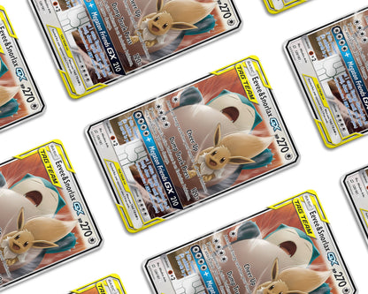Anime Town Creations Credit Card Tag Eevee & Snorlax Pokemon Card Window Skins - Anime Pokemon Credit Card Skin