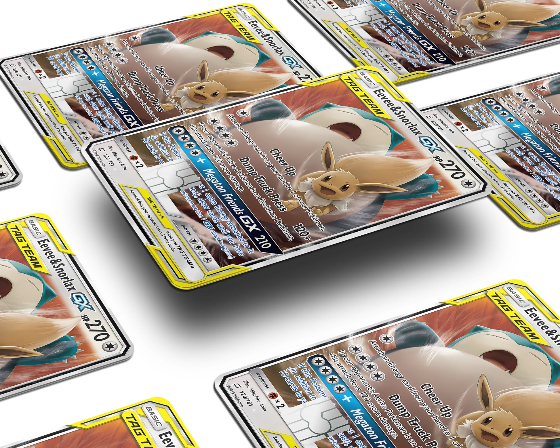 Anime Town Creations Credit Card Tag Eevee & Snorlax Pokemon Card Window Skins - Anime Pokemon Credit Card Skin
