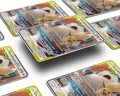 Anime Town Creations Credit Card Tag Eevee & Snorlax Pokemon Card Window Skins - Anime Pokemon Credit Card Skin