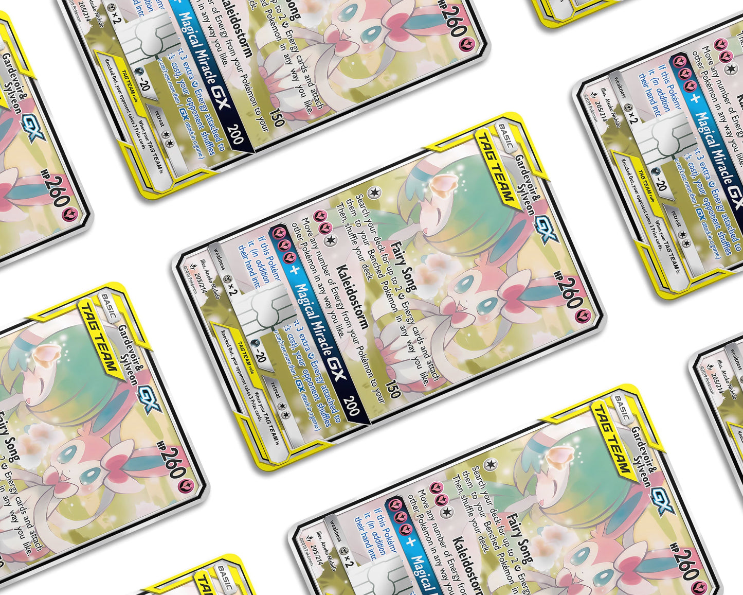 Anime Town Creations Credit Card Tag Gardevoir & Sylveon Pokemon Card Window Skins - Anime Pokemon Credit Card Skin