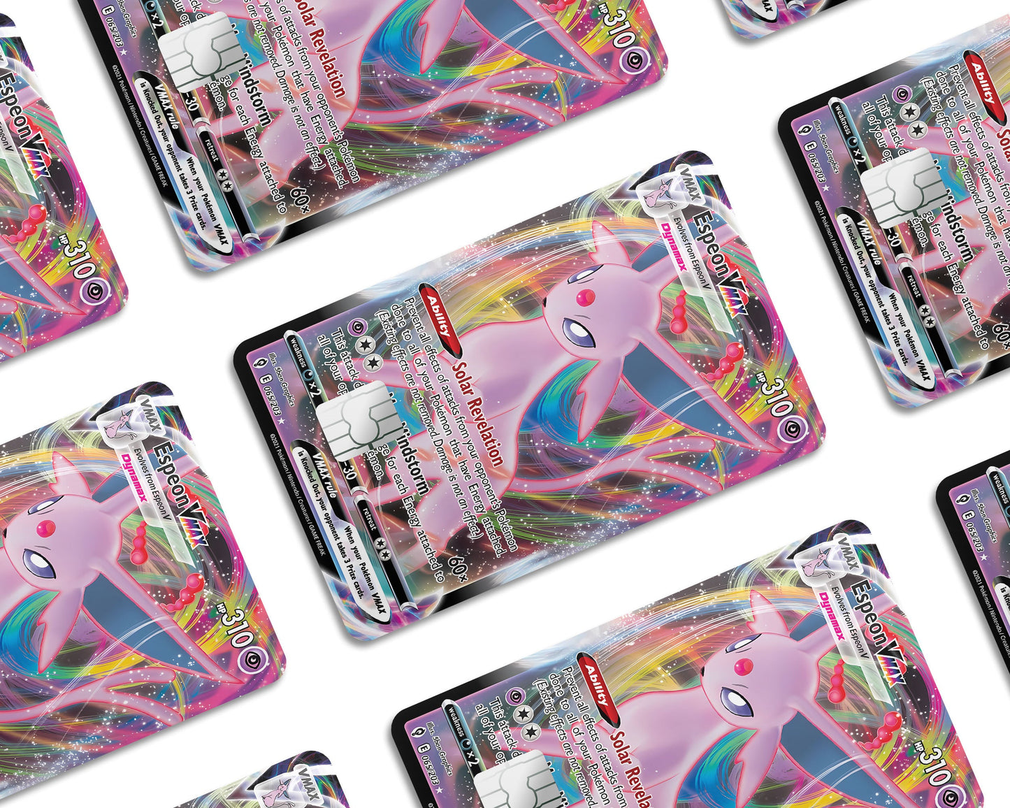Anime Town Creations Credit Card Vmax Espeon Pokemon Card Window Skins - Anime Pokemon Credit Card Skin