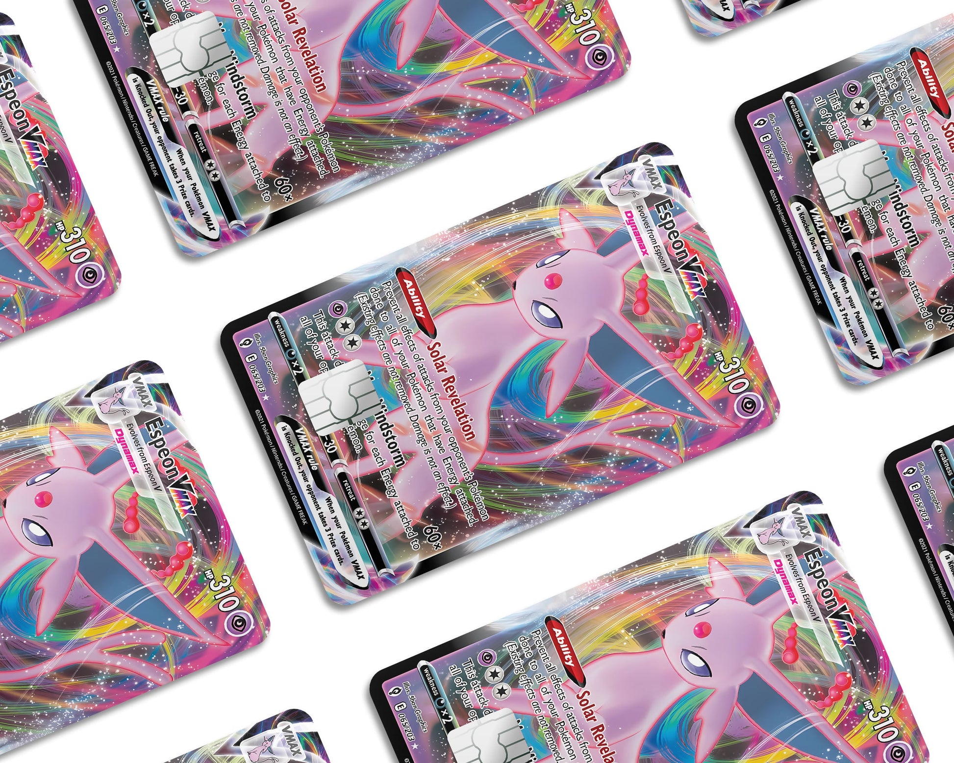 Anime Town Creations Credit Card Vmax Espeon Pokemon Card Window Skins - Anime Pokemon Credit Card Skin