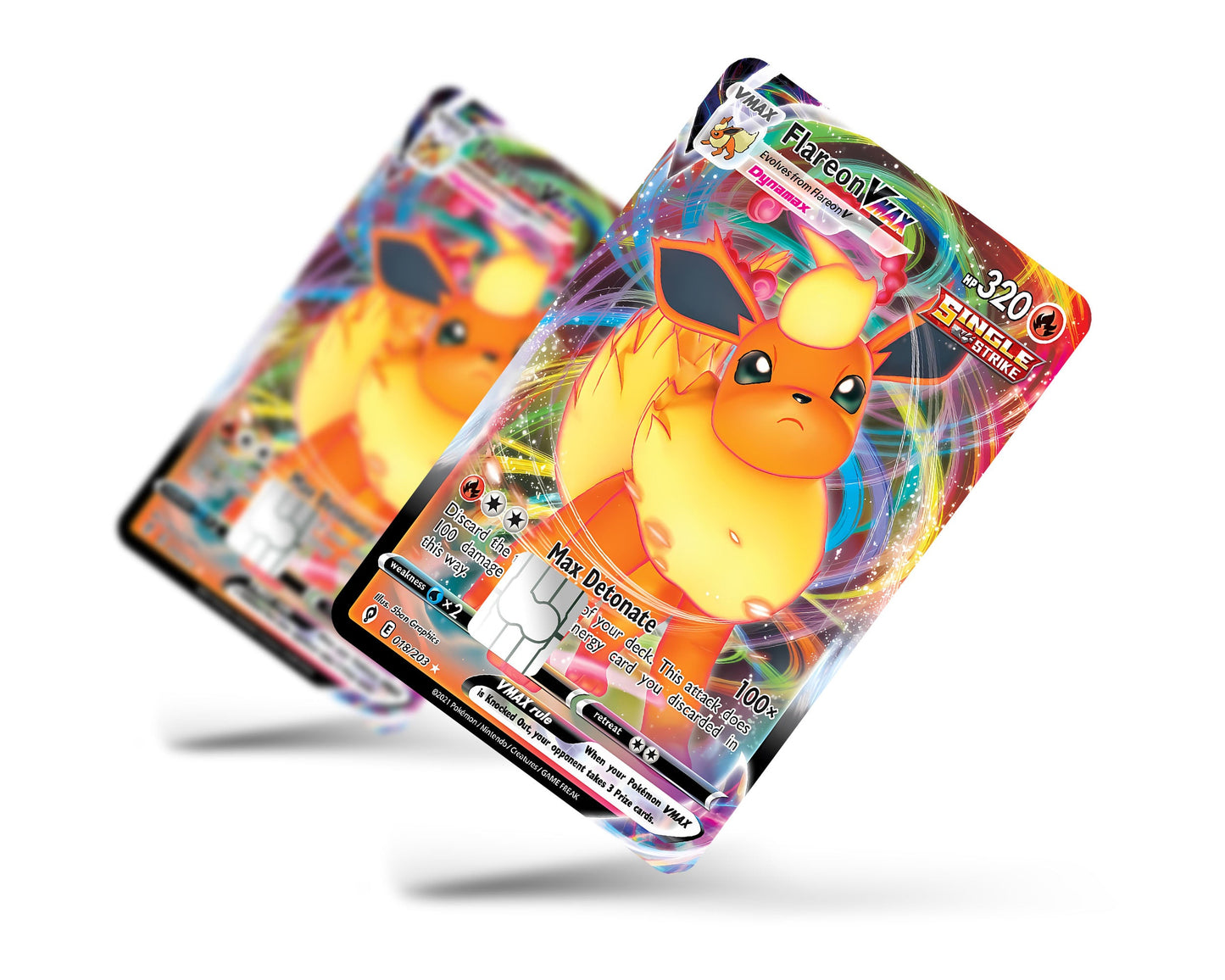 Anime Town Creations Credit Card Vmax Flareon Pokemon Card Full Skins - Anime Pokemon Credit Card Skin