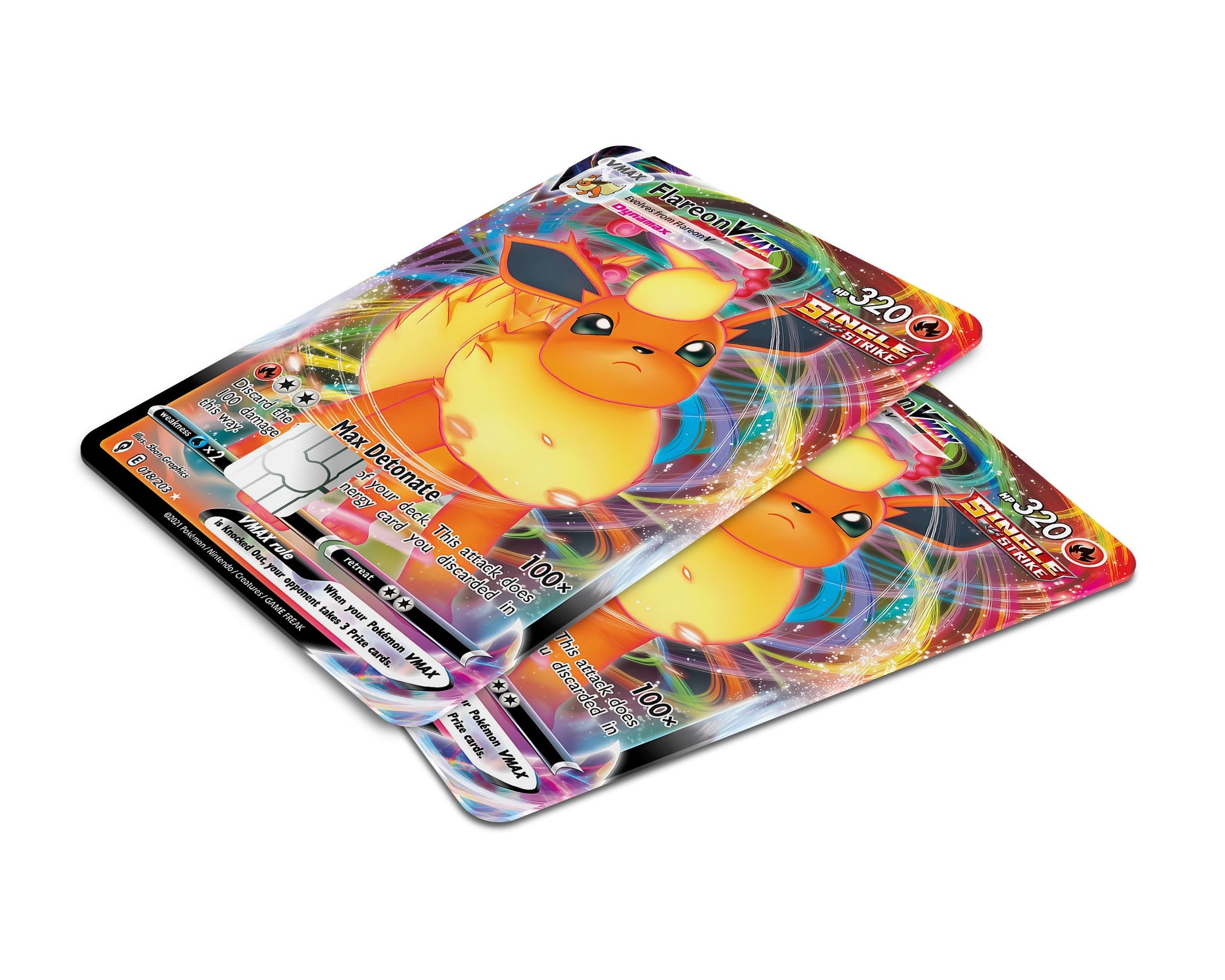 Anime Town Creations Credit Card Vmax Flareon Pokemon Card Window Skins - Anime Pokemon Credit Card Skin
