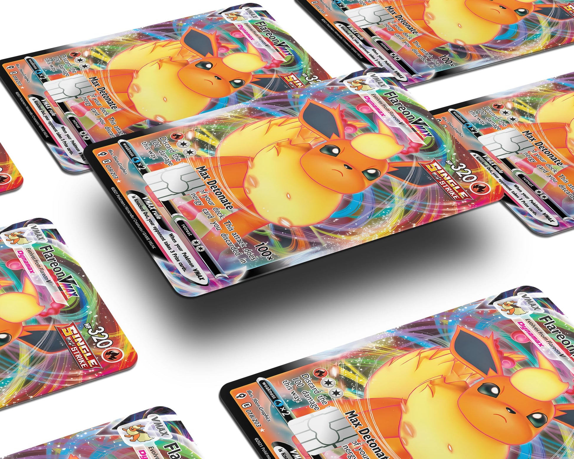 Anime Town Creations Credit Card Vmax Flareon Pokemon Card Window Skins - Anime Pokemon Credit Card Skin