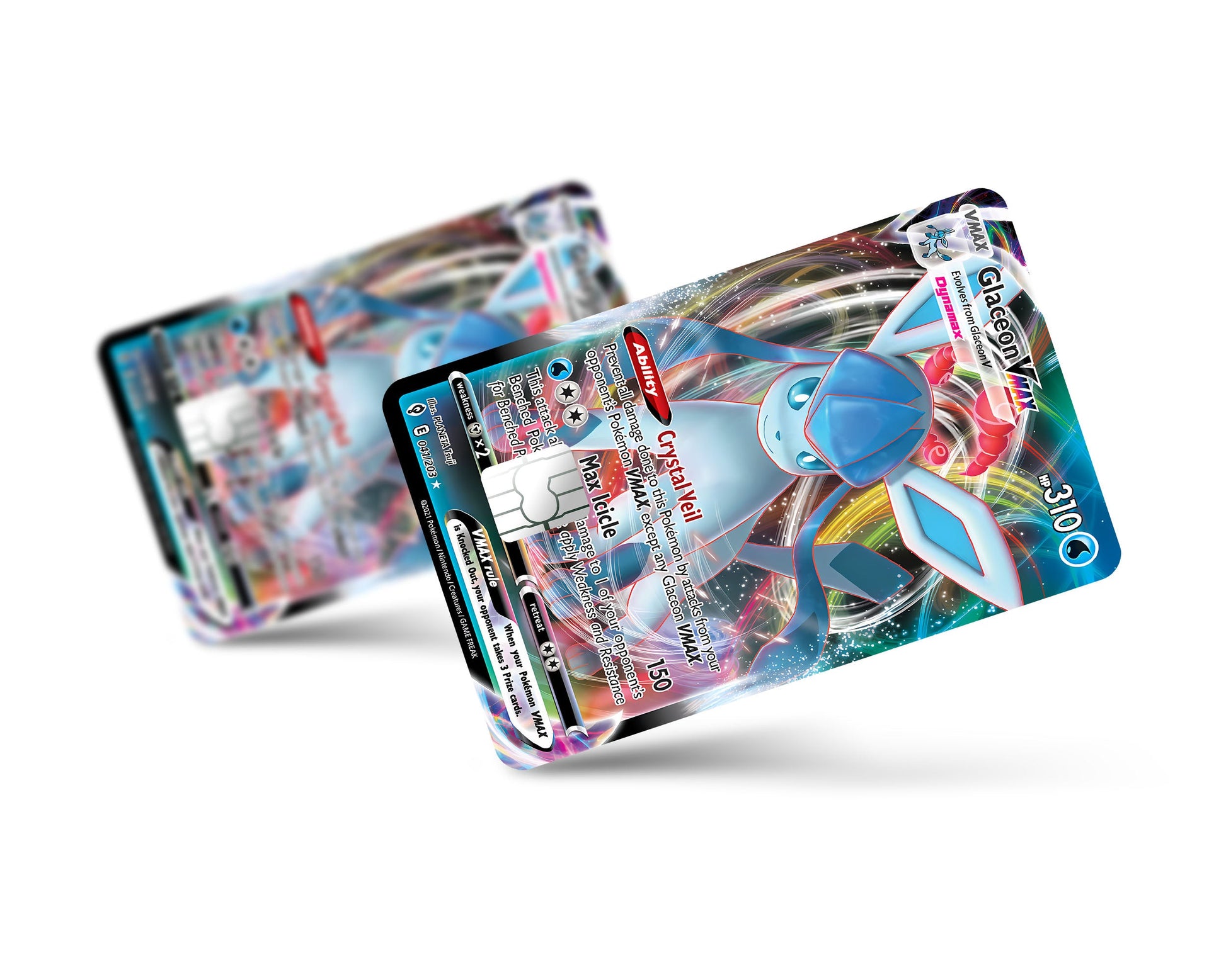 Anime Town Creations Credit Card Vmax Glaceon Pokemon Card Full Skins - Anime Pokemon Credit Card Skin