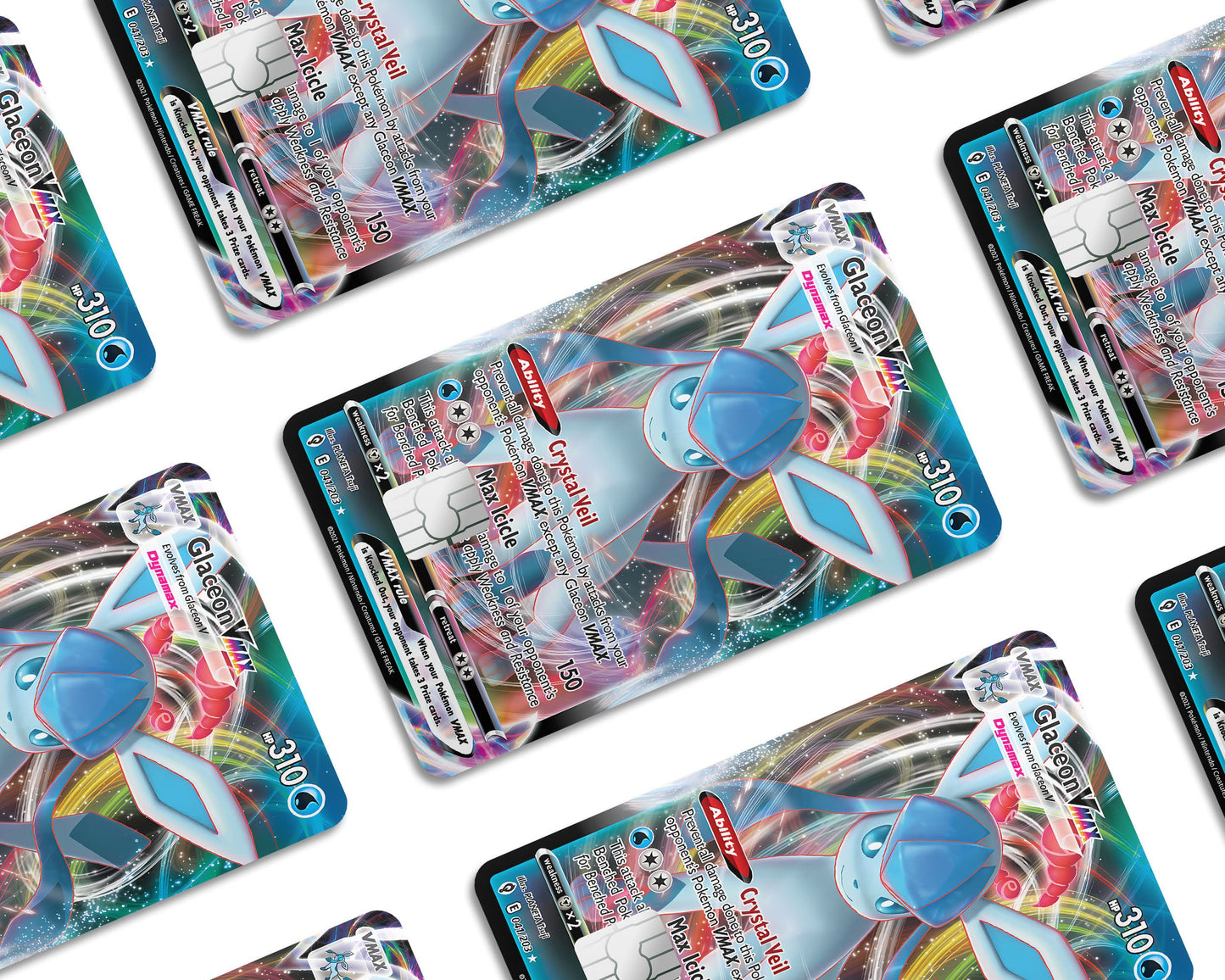 Anime Town Creations Credit Card Vmax Glaceon Pokemon Card Window Skins - Anime Pokemon Credit Card Skin